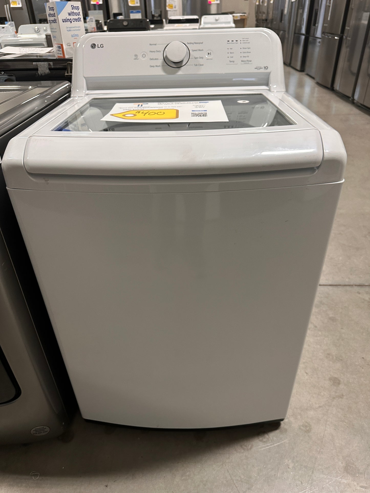 NEW! LG 4.1 Cu. Ft. Top Load Washer with 4-Way Agitator MODEL: WT6105CW WAS13749