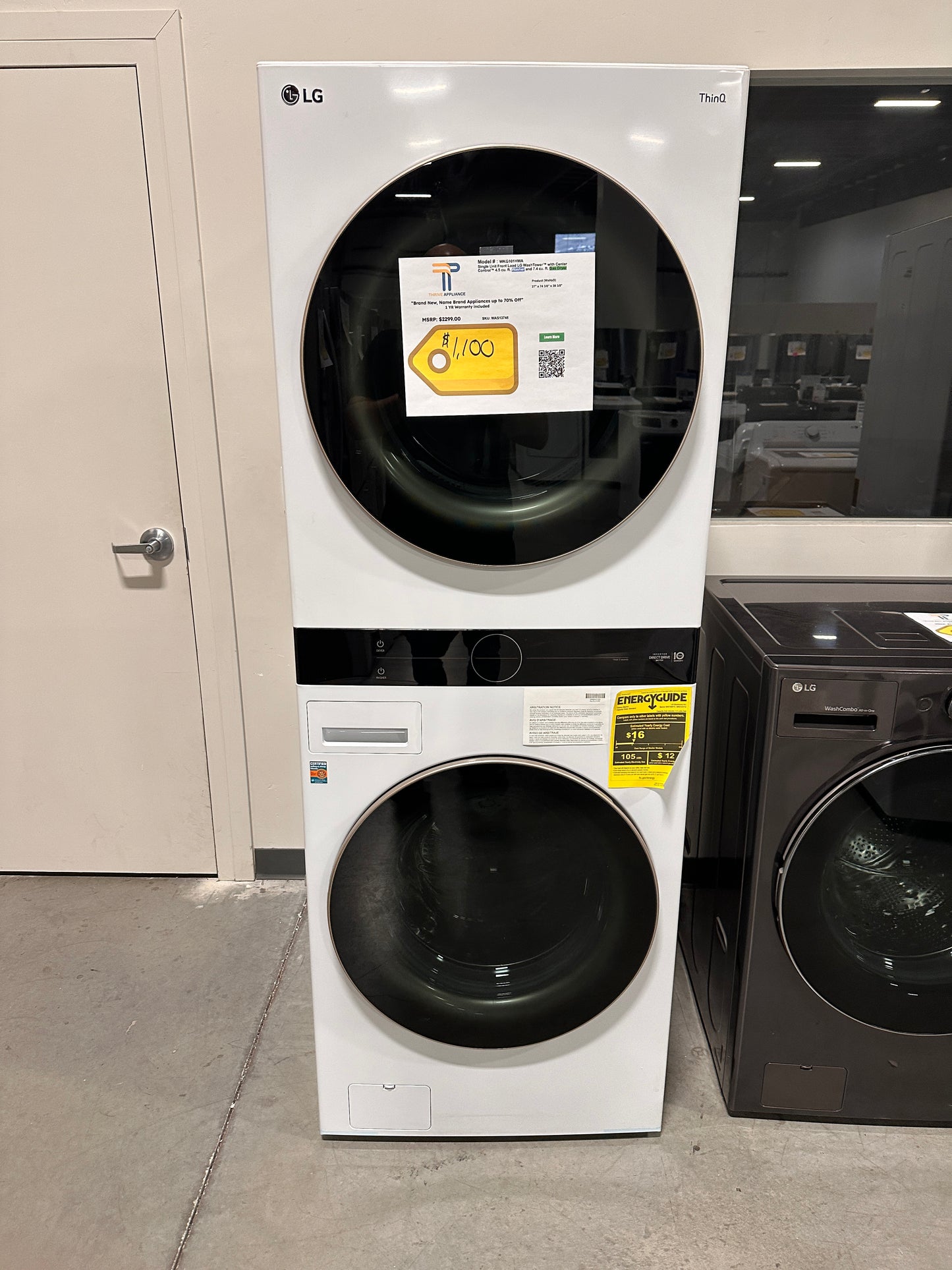 BRAND NEW LG SMART WASHTOWER LAUNDRY SET - GAS DRYER - MODEL: WKG101HWA WAS13746