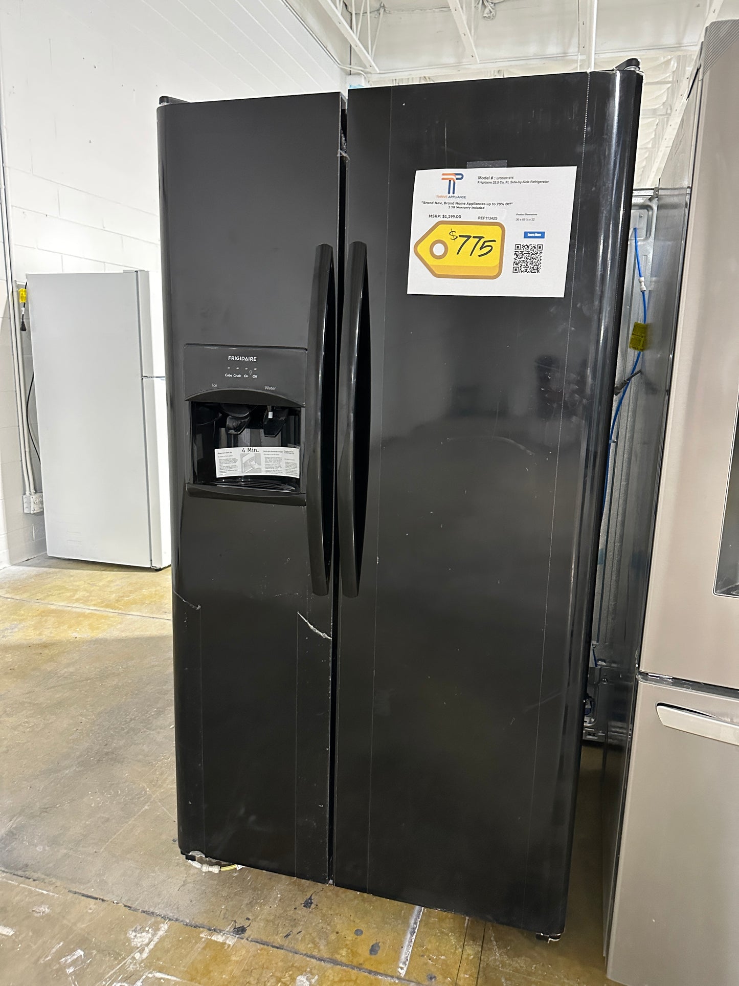 MODEL: LFSS2612TE Frigidaire 25.5 Cu. Ft. Side-by-Side Refrigerator REF11342S