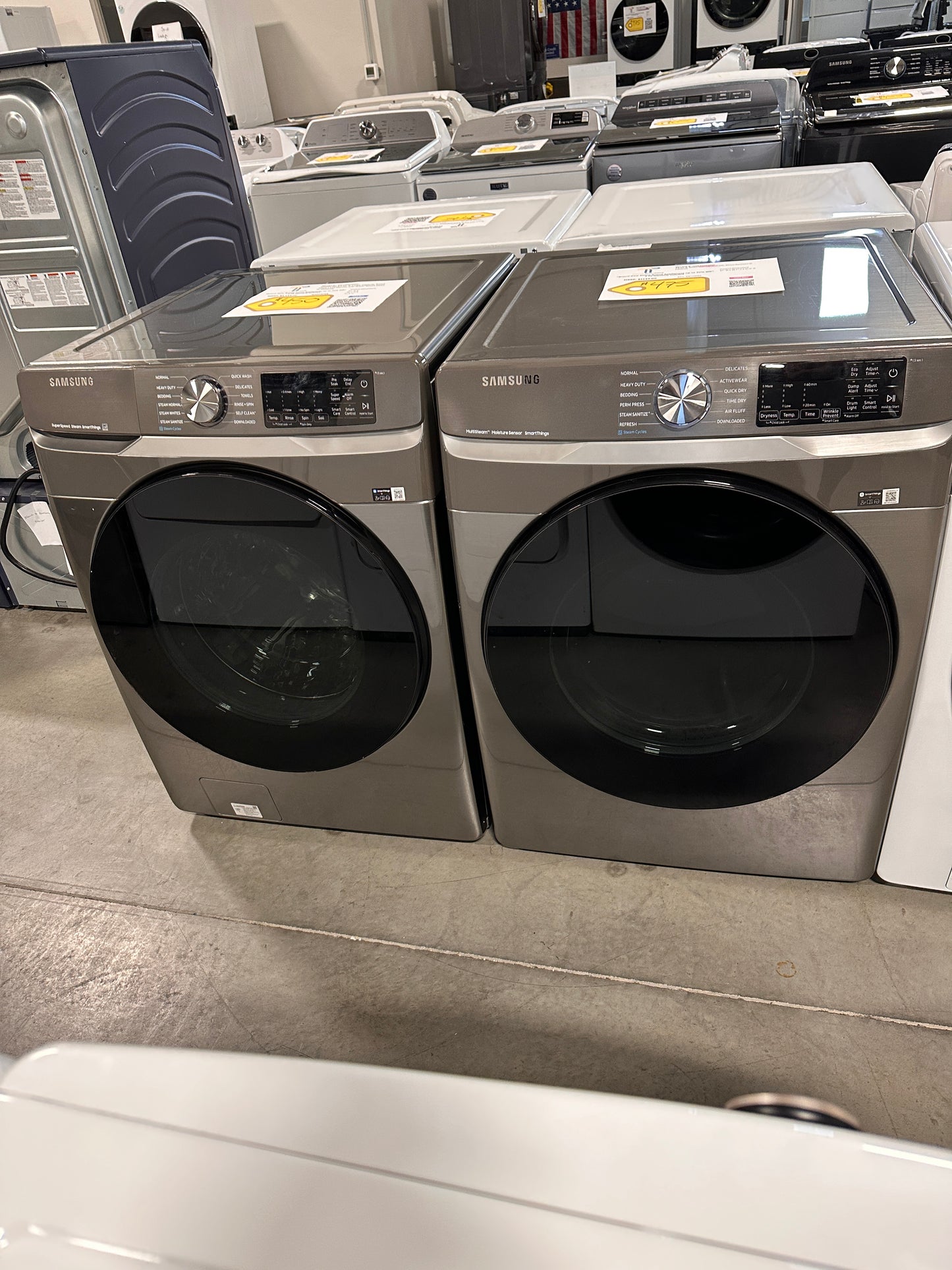 BRAND NEW SAMSUNG SMART STACKABLE LAUNDRY SET WAS13748 DRY12950