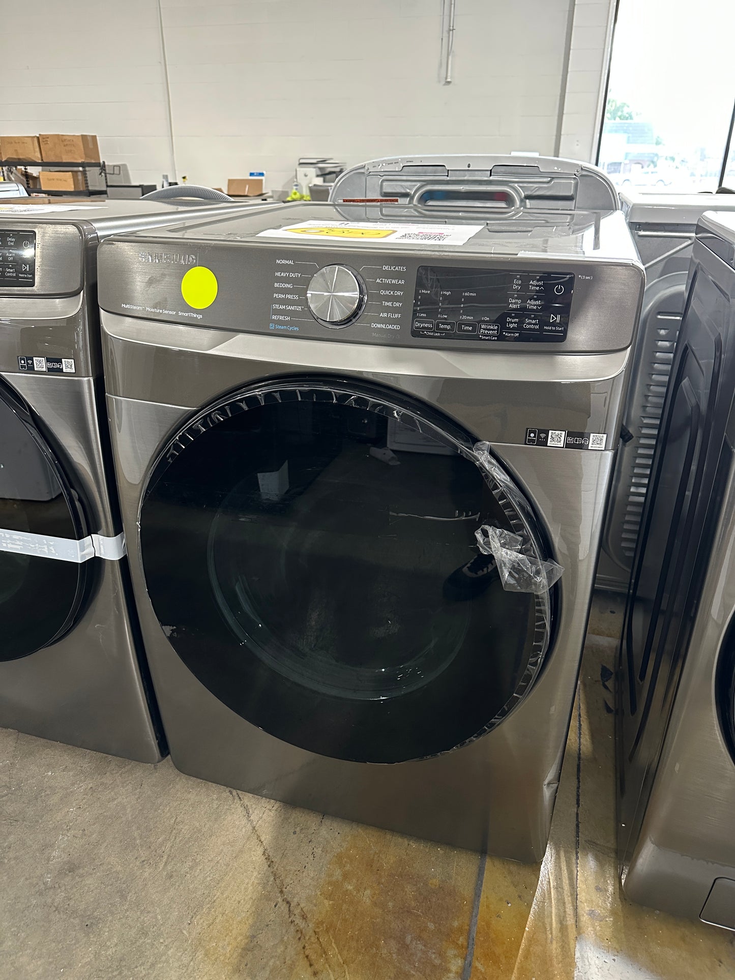 Samsung - 7.5 cu. ft. Smart Electric Dryer with Steam Sanitize+ - Platinum Model:DVE45B6300P DRY11730S