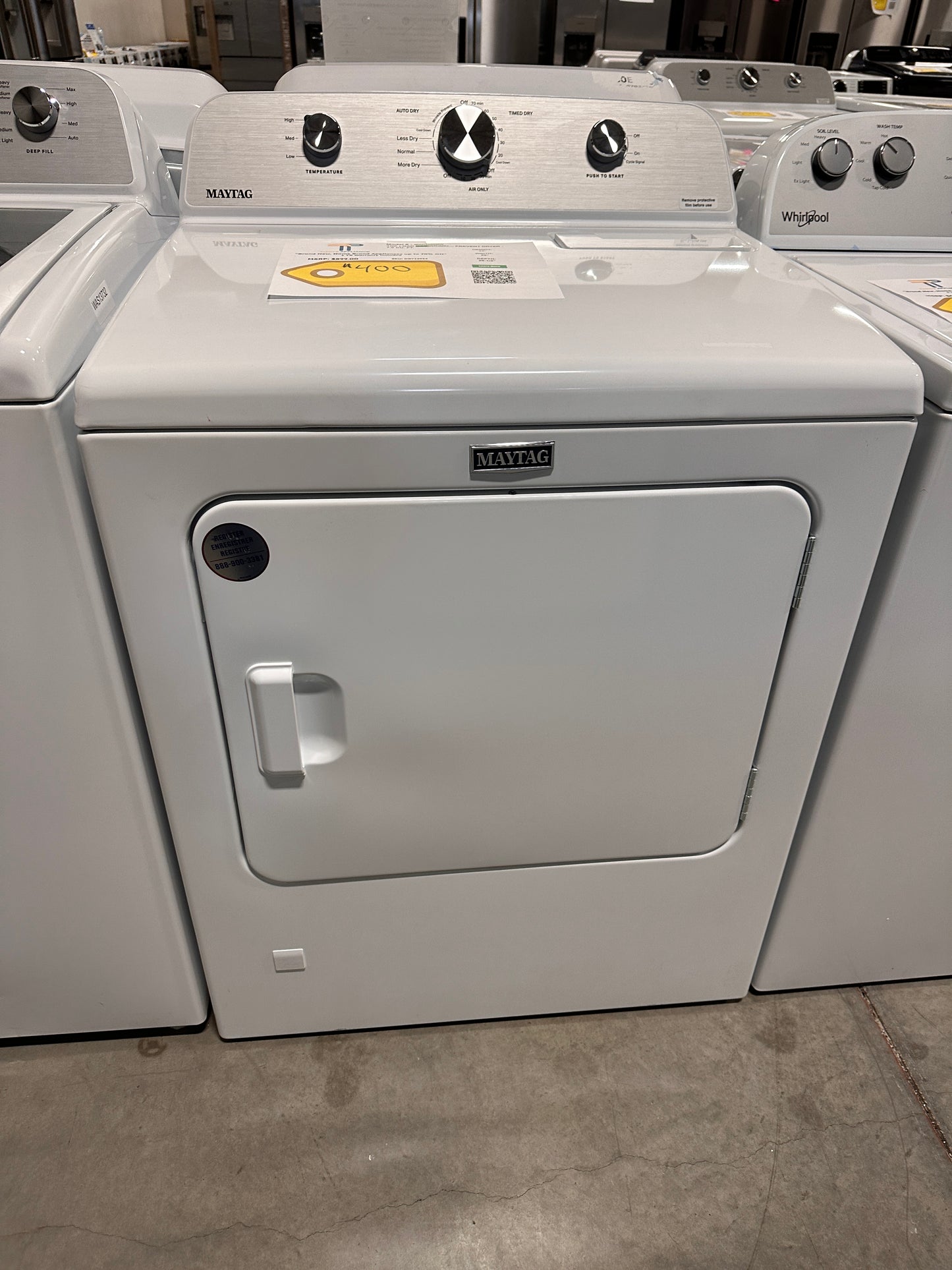 Maytag Top Load Gas Wrinkle Prevent Dryer MODEL: MGD4500MW DRY12934