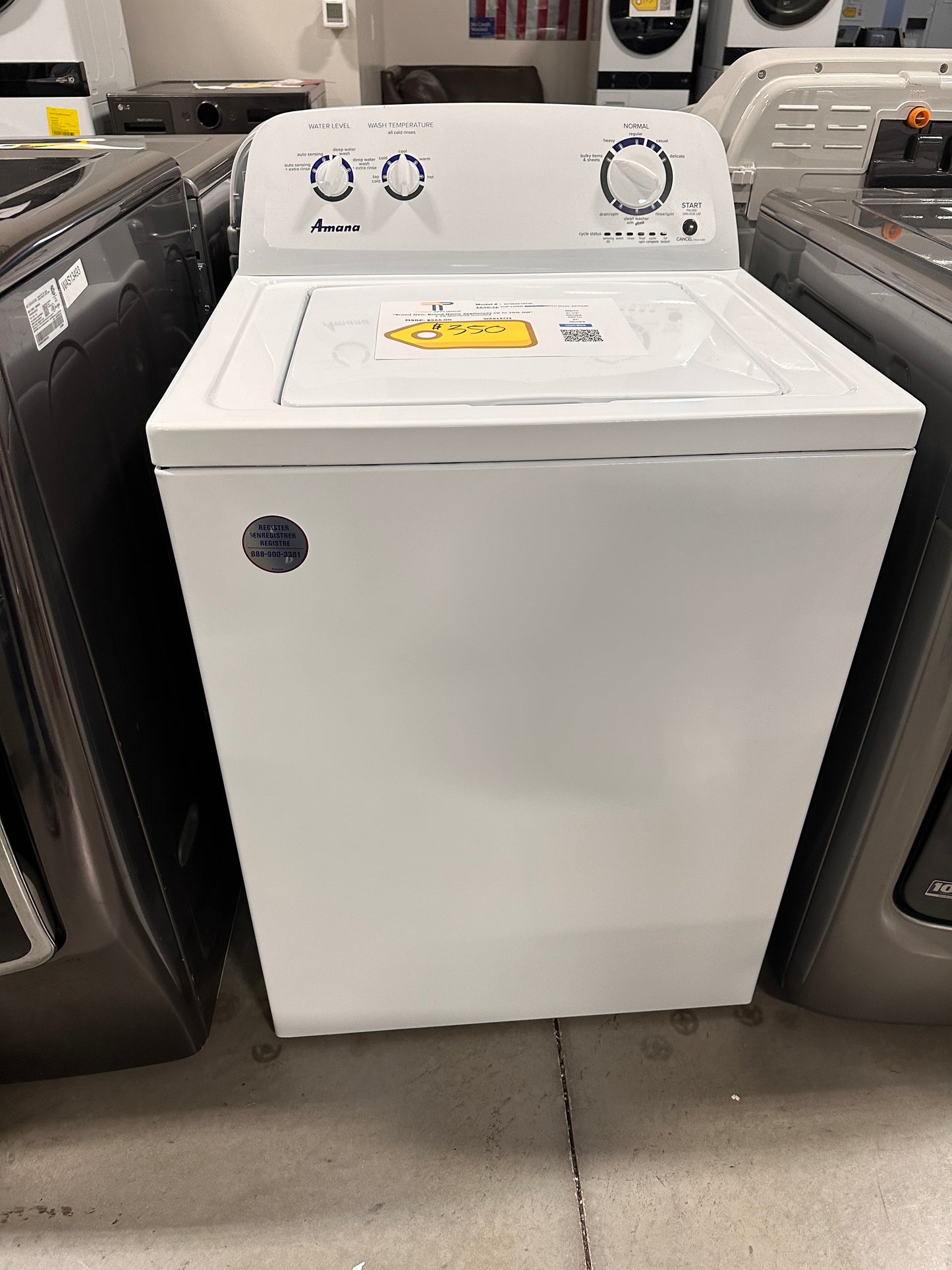 NEW! Amana 3.5 Cu. Ft. Top-Load Washer with Dual Action Agitator MODEL: NTW4516FW WAS13771