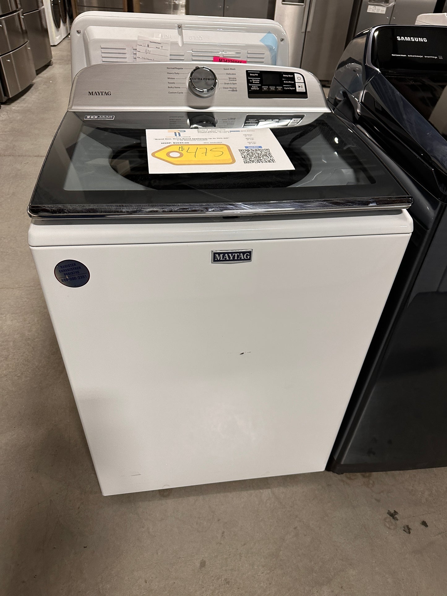 BRAND NEW! Maytag Smart Top Load Washer with Extra Power MODEL: MVW6230HW WAS13809
