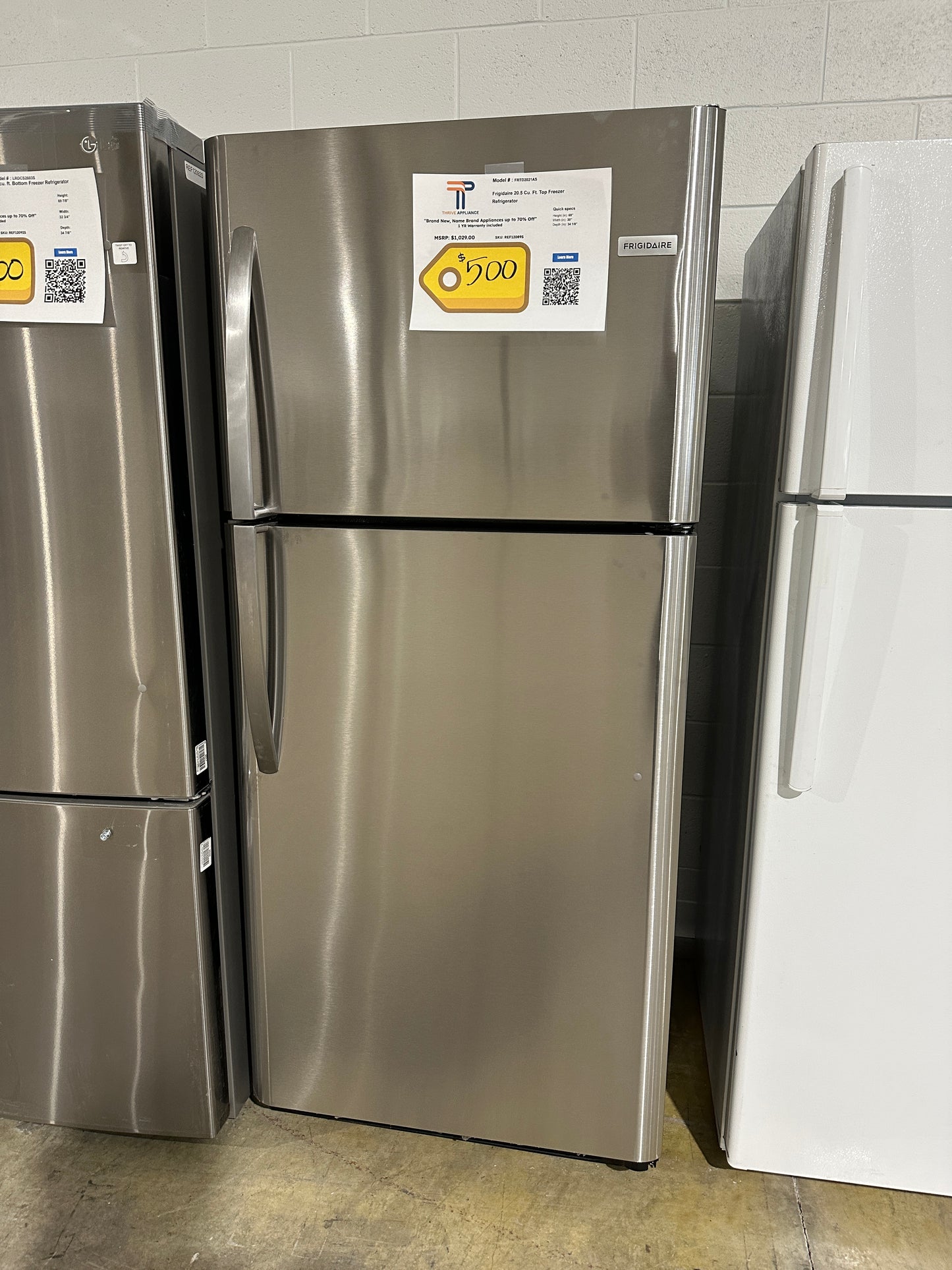TOP-FREEZER FRIGIDAIRE STAINLESS STEEL FRIDGE - REF12089S FRTD2021AS