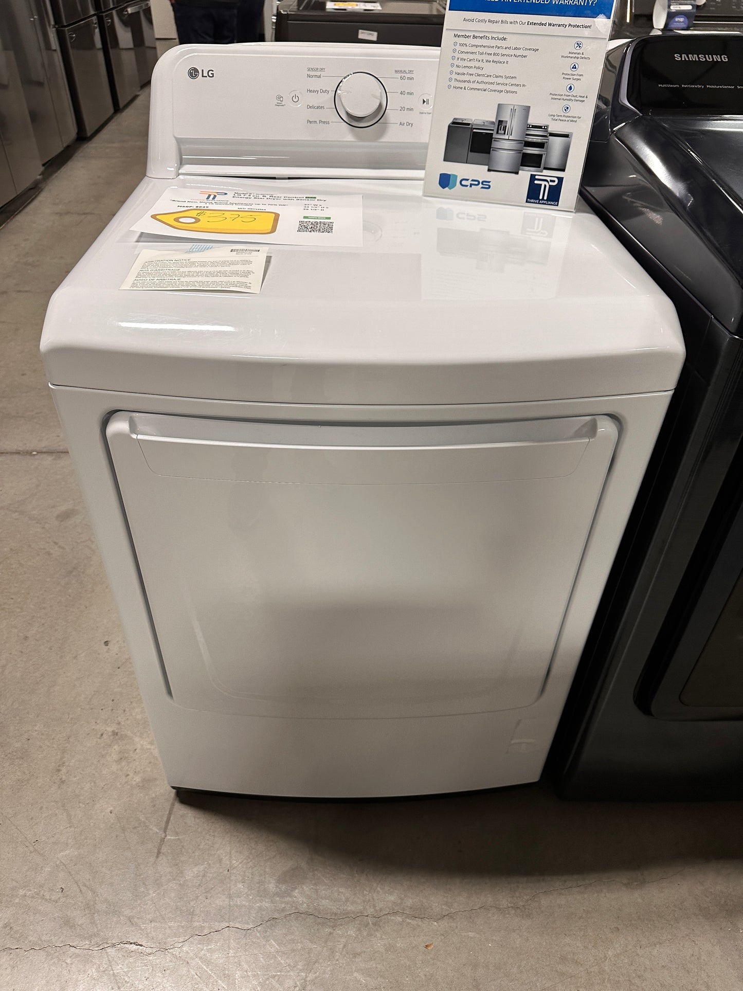 7.4 Cu. Ft. Ultra Large Capacity Gas Dryer LG Model: DLG6101W DRY12964