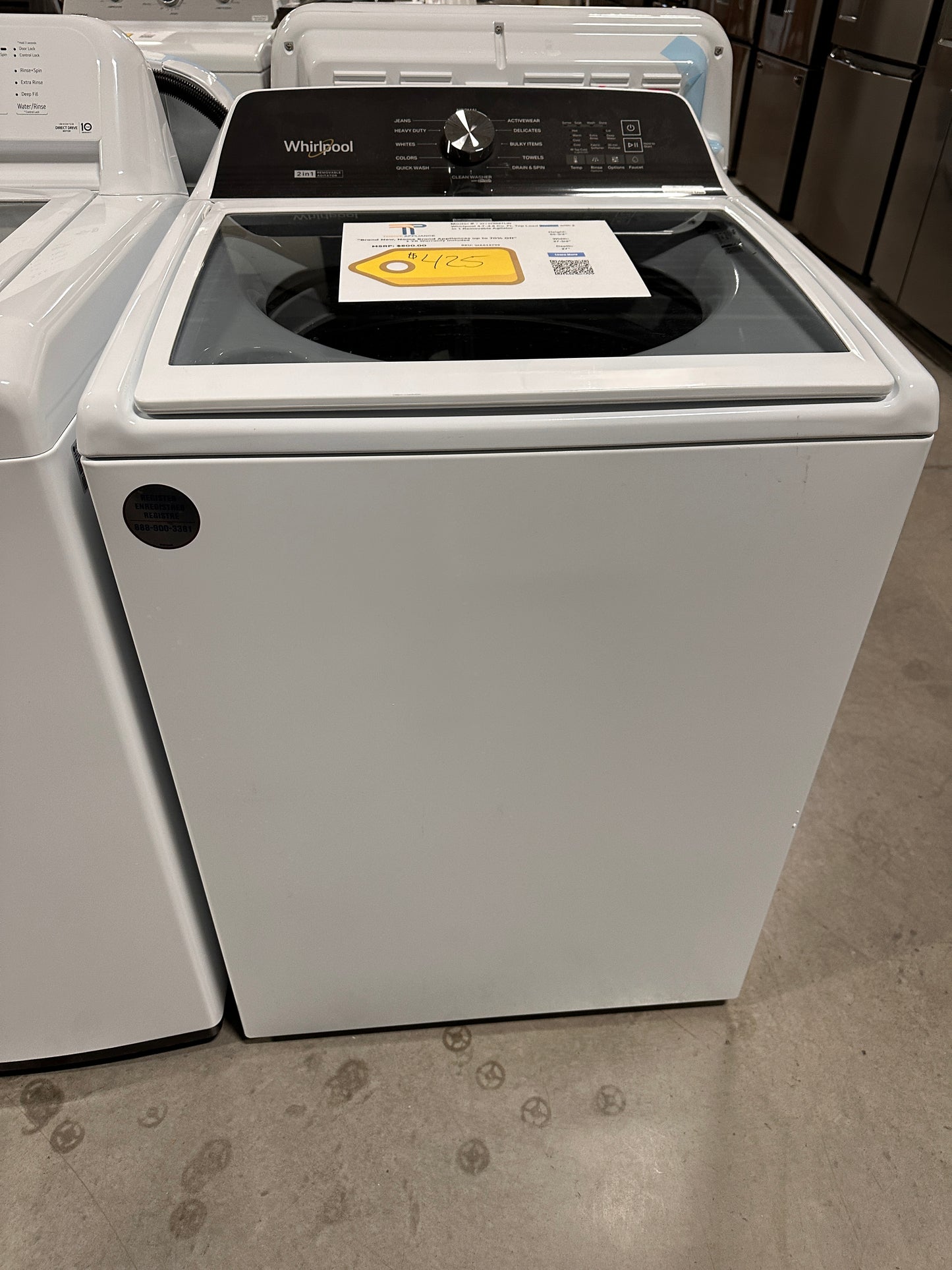 Whirlpool Top Load Washer with 2 in 1 Removable Agitator MODEL: WTW5057LW WAS13799