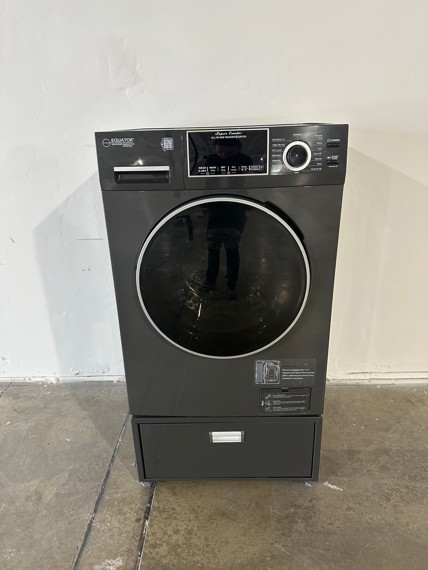 Equator Compact 110V Vented/Ventless Combo Washer Dryer MODEL: EZ 5500 CV WAS12594S