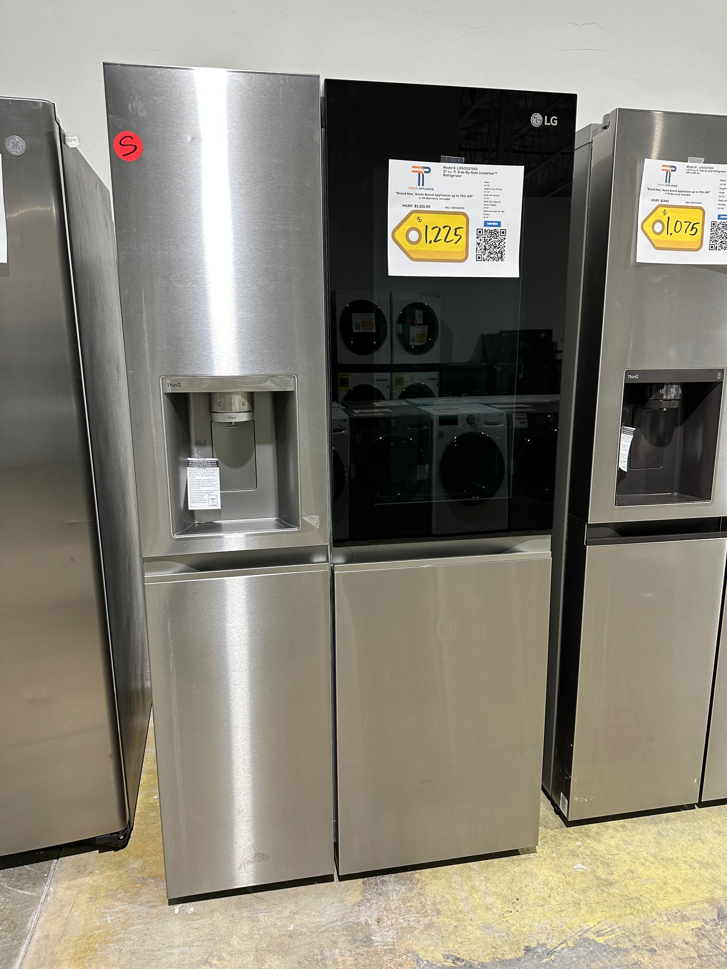 LG - 27 Cu. Ft. Side-by-Side Smart Refrigerator with Craft Ice and InstaView - Model:LRSOS2706S REF12130s