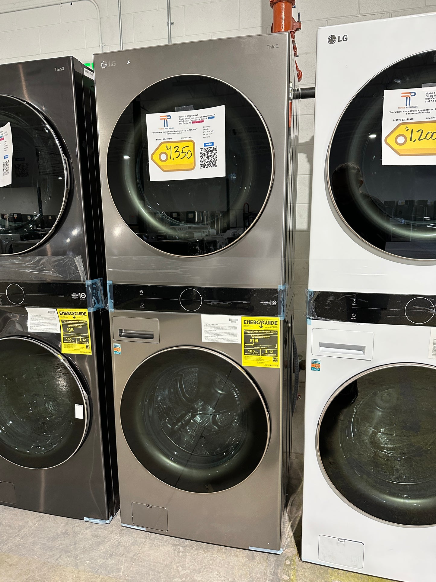 NEW LG ELECTRIC DRYER WASHTOWER Model:WKE100HVA WAS11891S