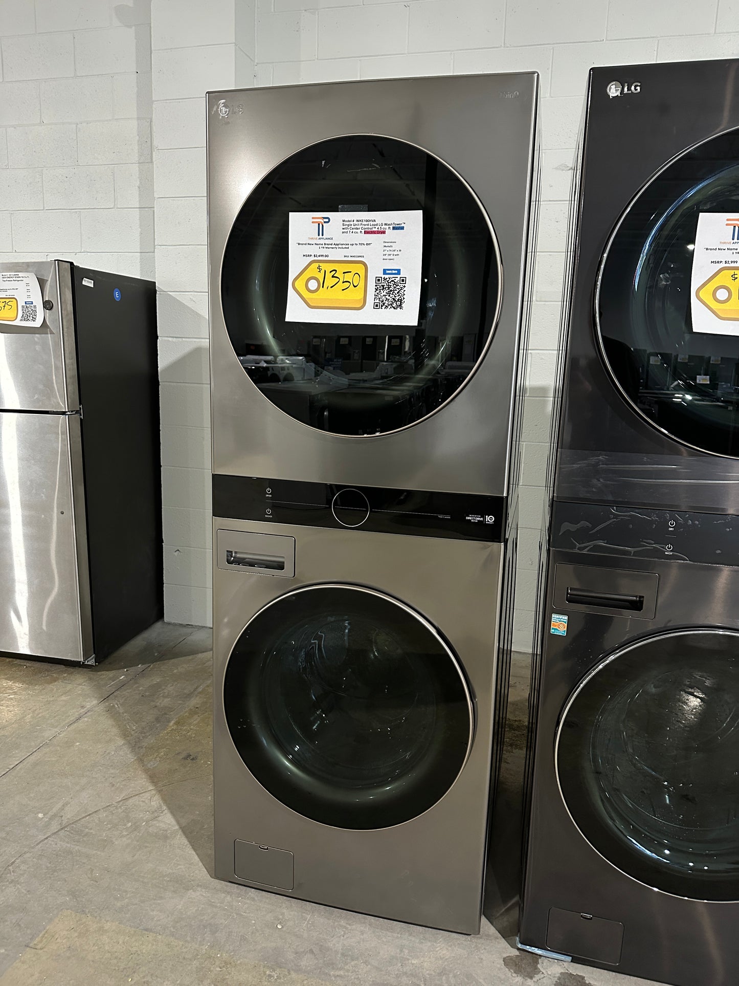 4.5 CU FT FRONT LOAD WASHER 7.4 CU FT ELECTRIC DRYER - SET - Model:WKE100HVA WAS11890S