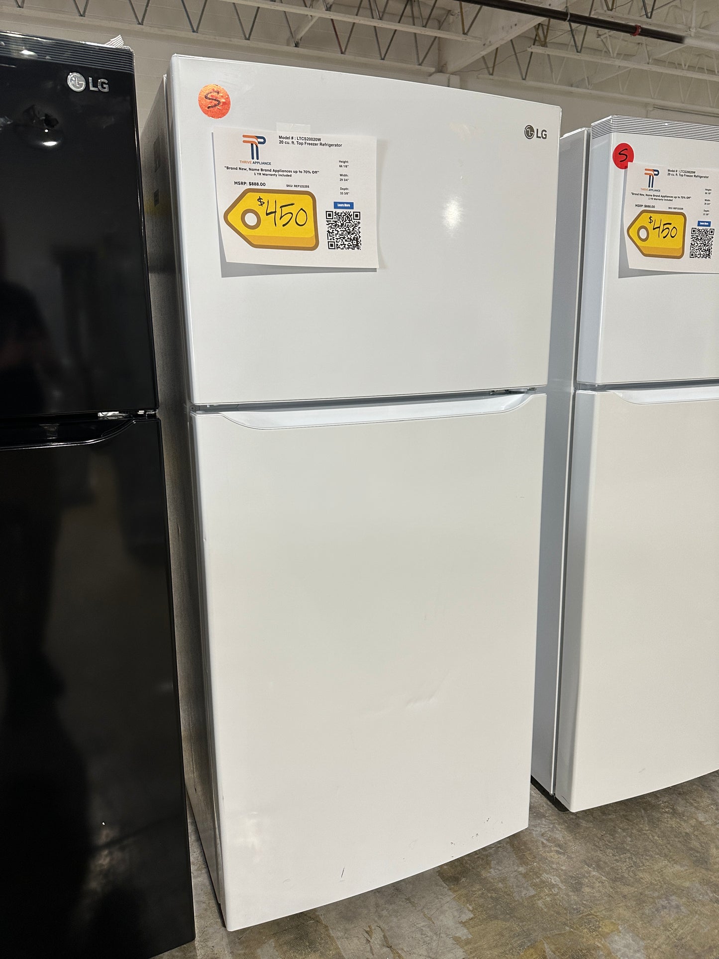 GREAT LG - 20.2 Cu. Ft. Top-Freezer Refrigerator - White Model:LTCS20020W REF12125S