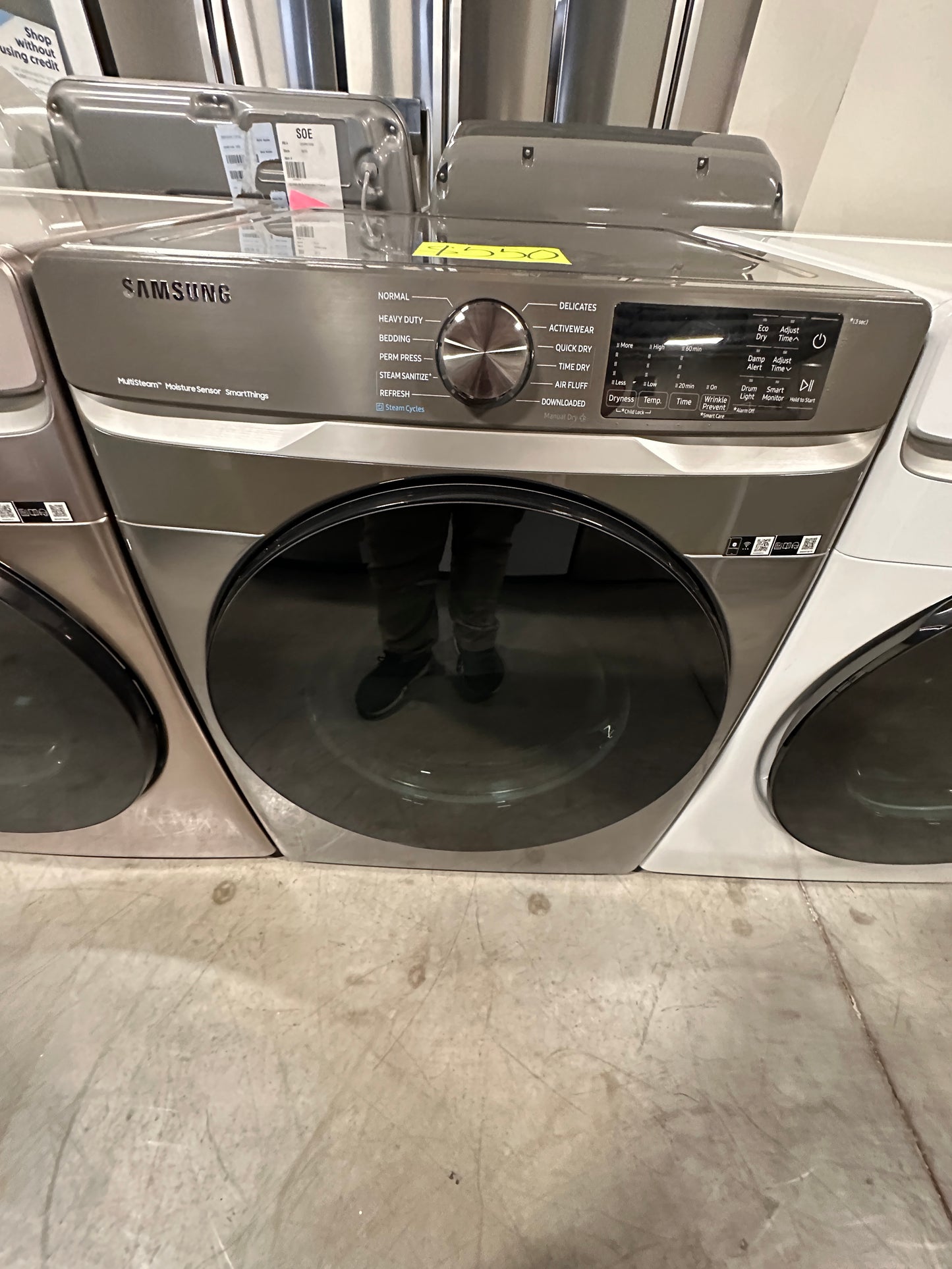Samsung - 7.5 cu. ft. Smart Gas Dryer with Steam Sanitize+ - Platinum Model:DVG45B6300P DRY12220