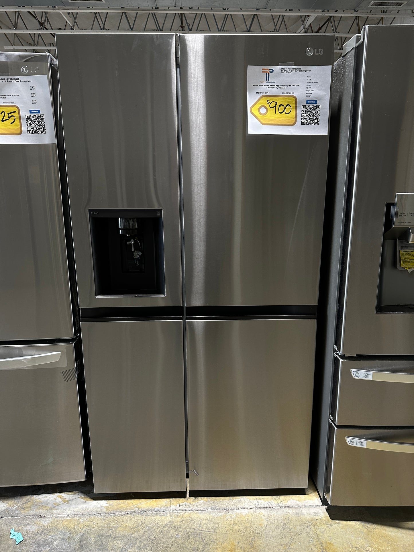 Side-by-Side Refrigerator with SpacePlus Ice - Model:LRSXS2706S REF12160S