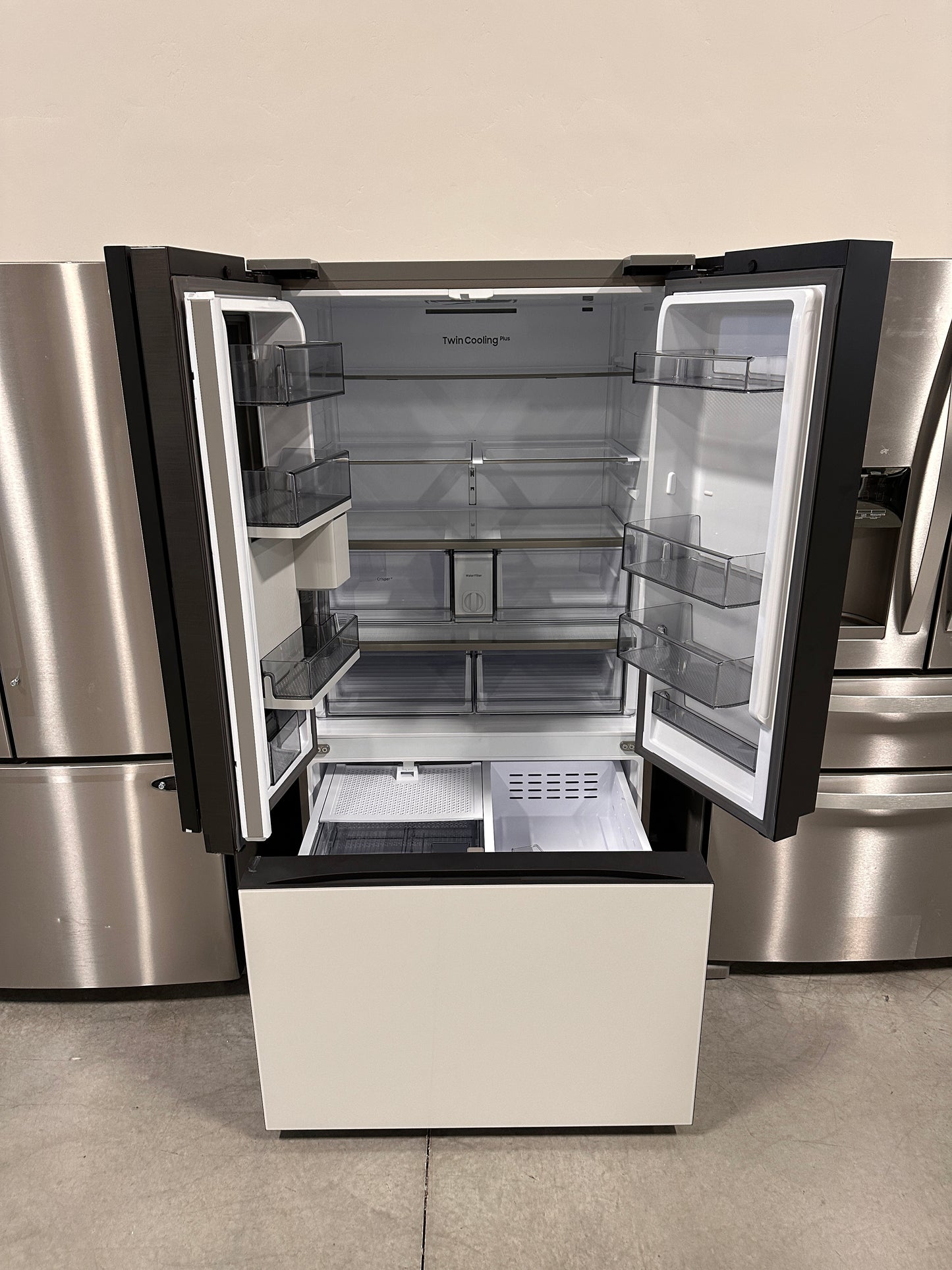 Samsung Bespoke 3-Door French Door Refrigerator with Beverage Center MODEL: RF30BB660012 REF13801