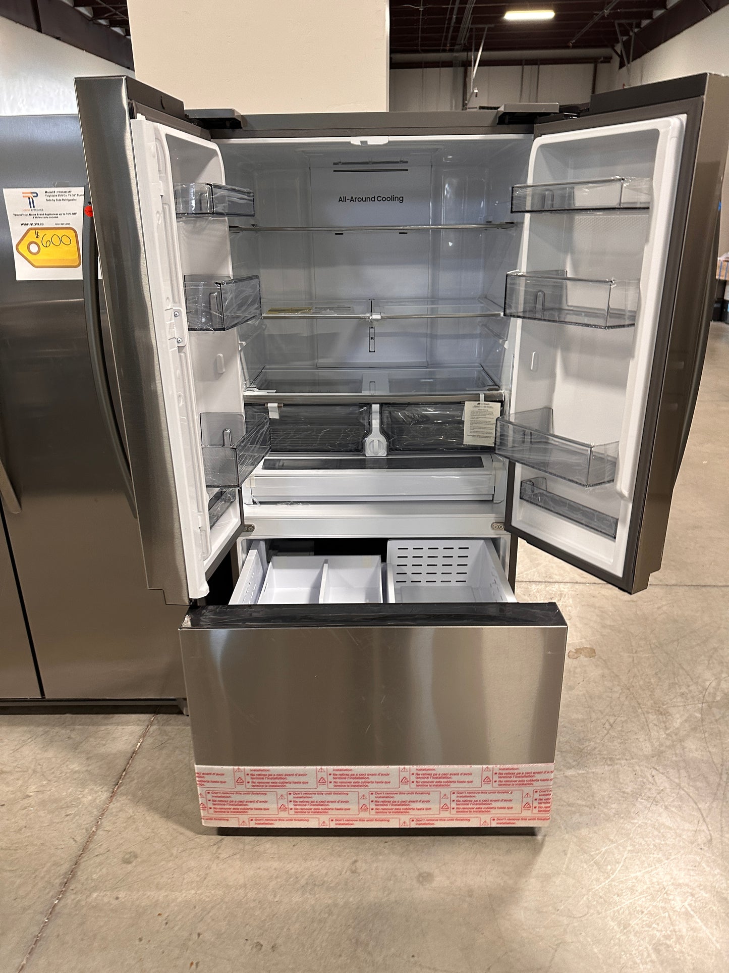 NEW! Samsung 32 cu ft Mega Capacity French Door Refrigerator MODEL: RF32CG5100SRAA REF13821