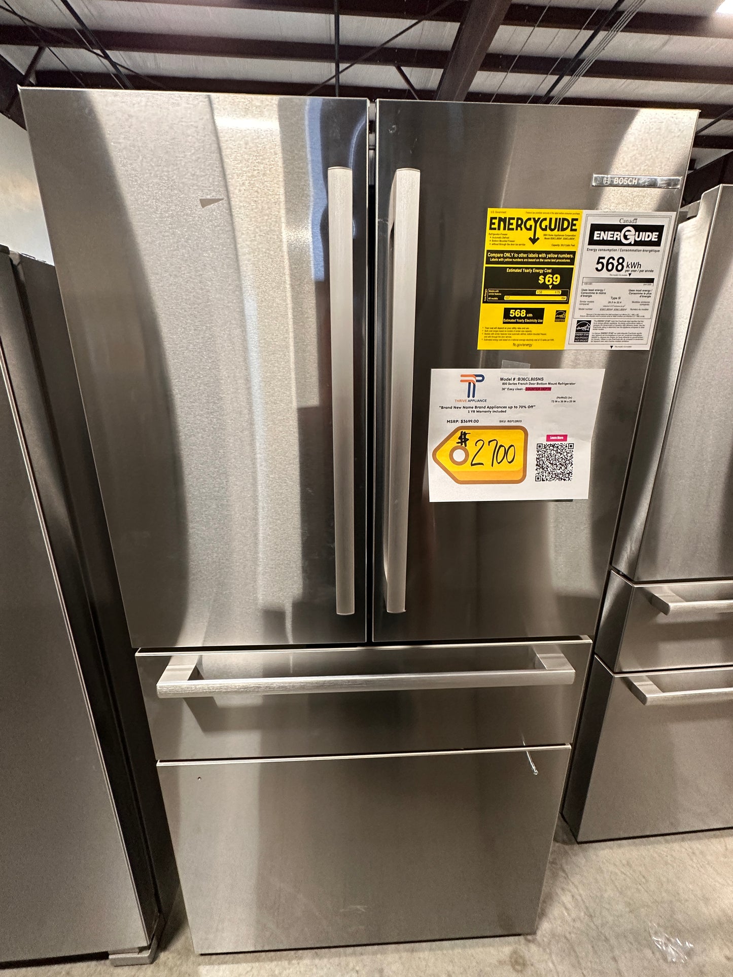 COUNTER DEPTH SMART BOSCH REFRIGERATOR - REF12803 B36CL80SNS