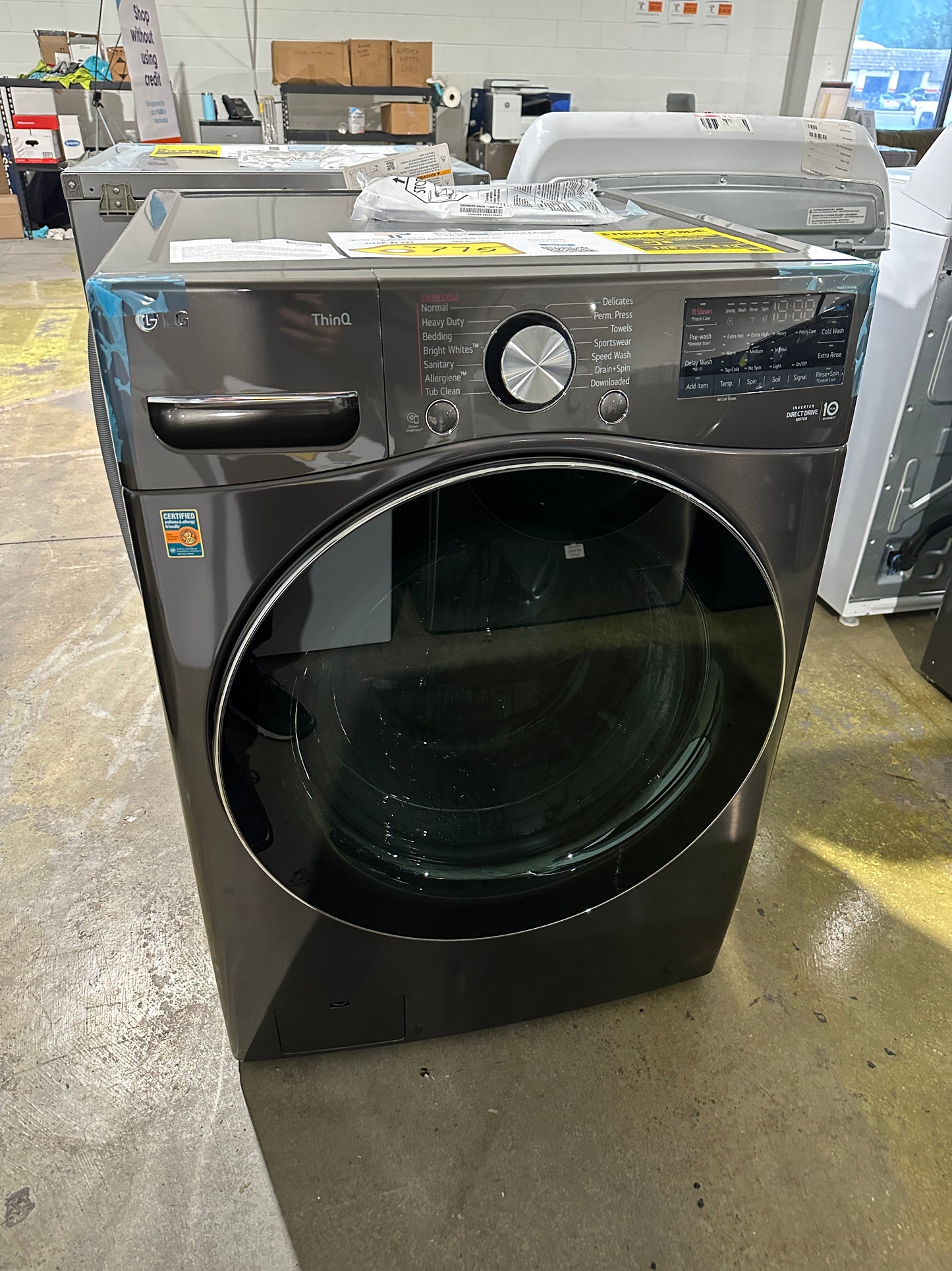 DISCOUNTED PRICE BLACK STEEL LG SMART FRONT LOAD WASHER MODEL: WM4200HBA WAS11980S
