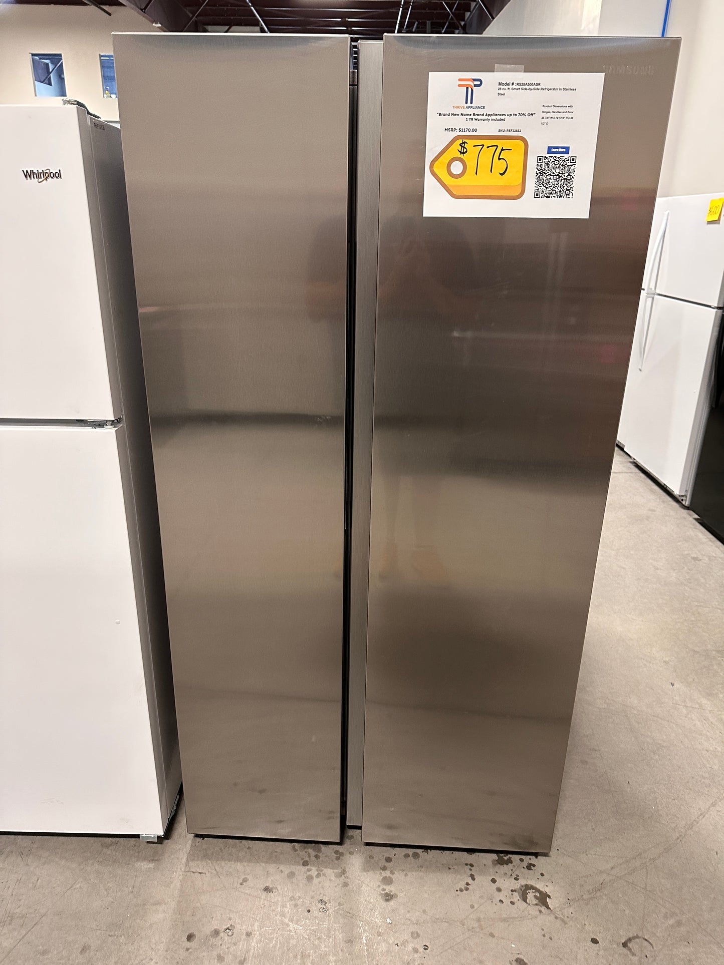 SAMSUNG LARGE CAPACITY SIDE BY SIDE REFRIGERATOR - REF12832 RS28A500ASR