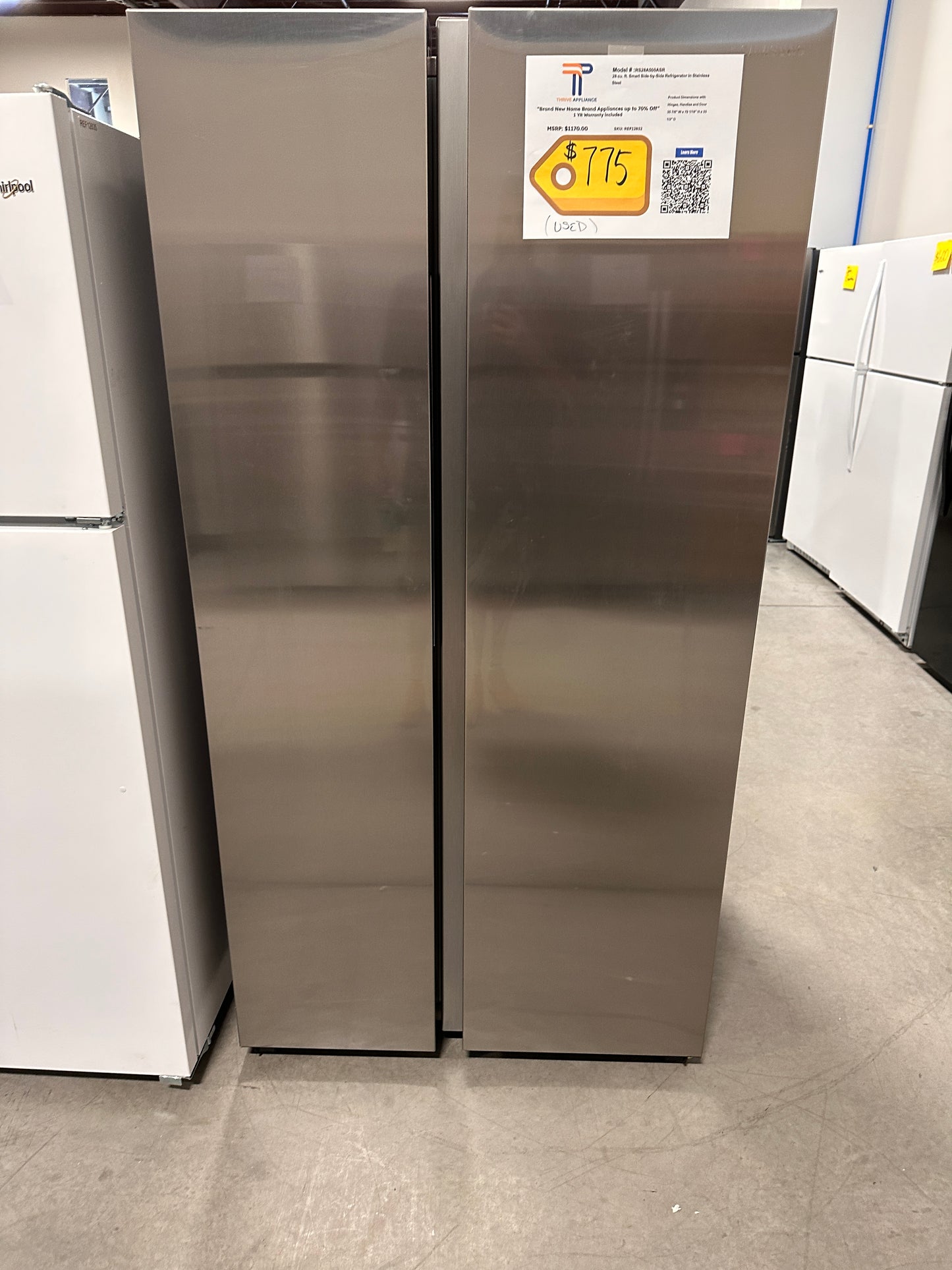 LIKE NEW SAMSUNG SIDE BY SIDE REFRIGERATOR - REF12832 RS28A500ASR