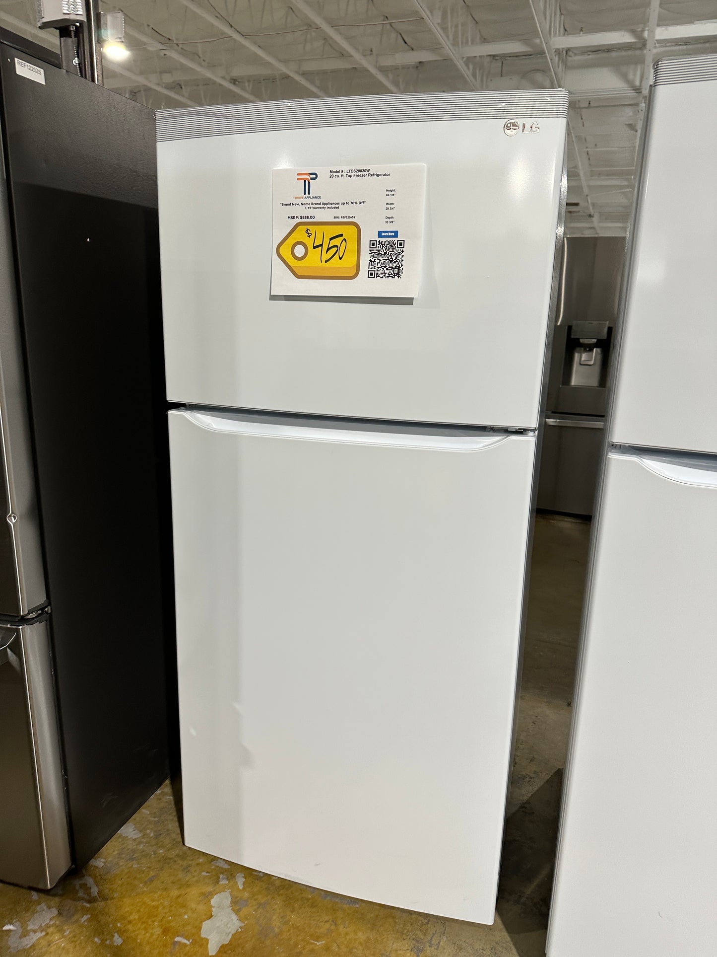 GREAT NEW LG GARAGE READY FRIDGE MODEL: LTCS20020W REF12265S