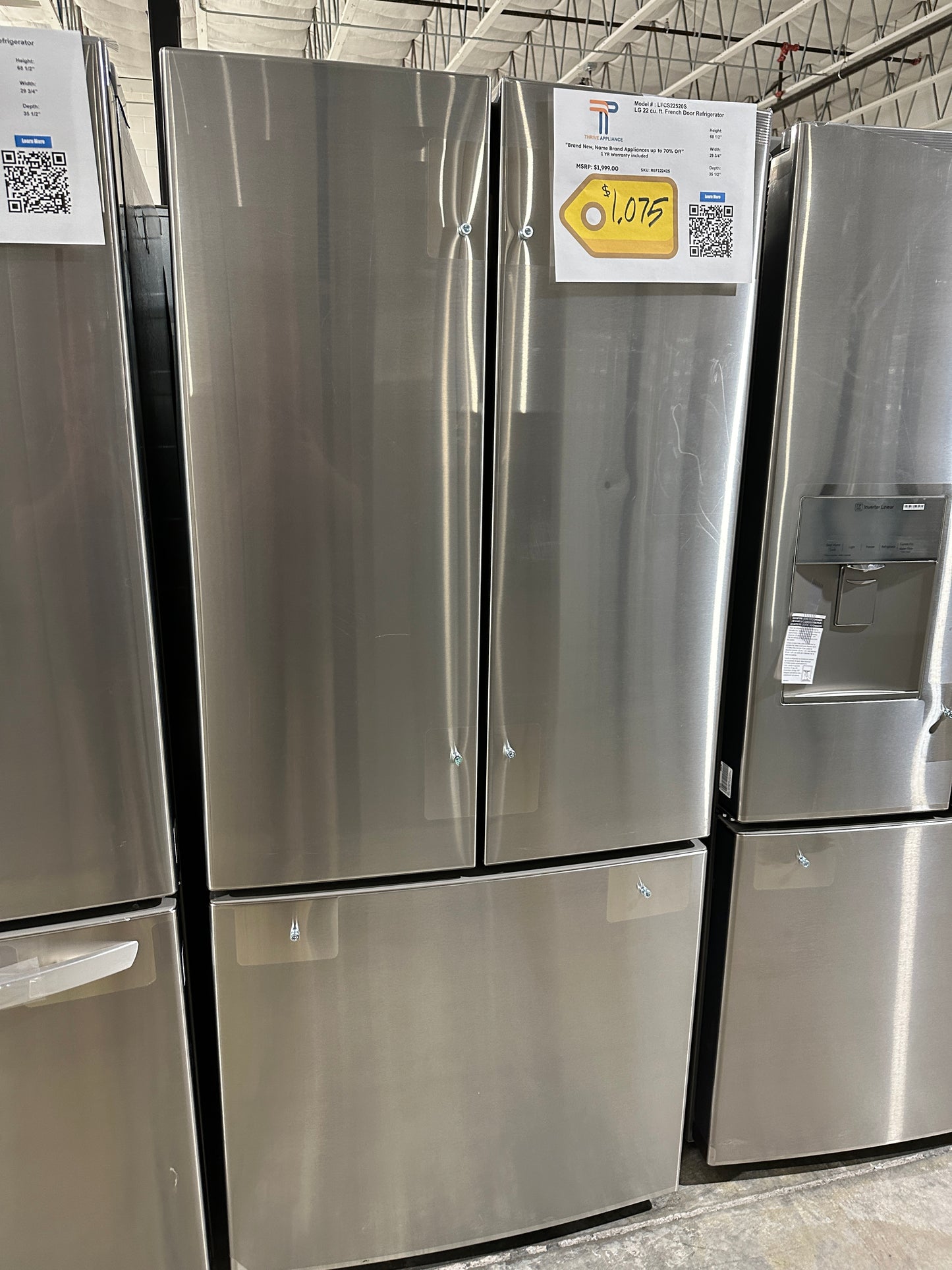 NEW LG FRENCH DOOR FRIDGE MODEL: LFCS22520S REF12242S
