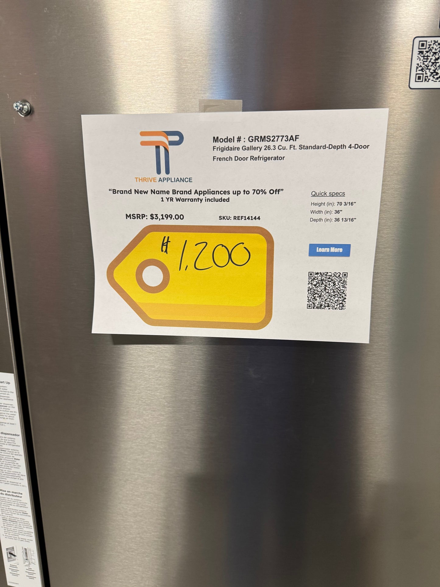 Frigidaire Gallery 26 Cu. Ft. Standard-Depth 4-Door French Door Refrigerator