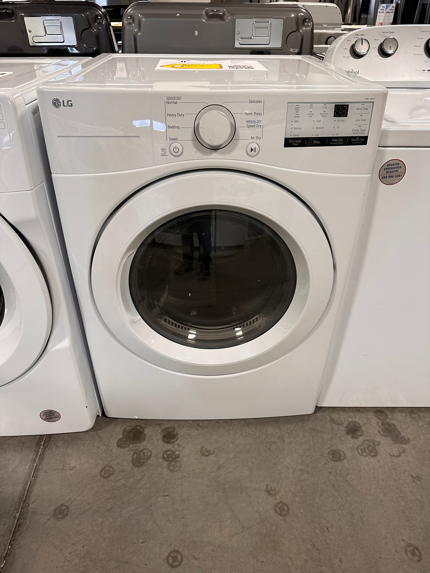 Stackable Electric Dryer with FlowSense - White Model:DLE3400W DRY12323