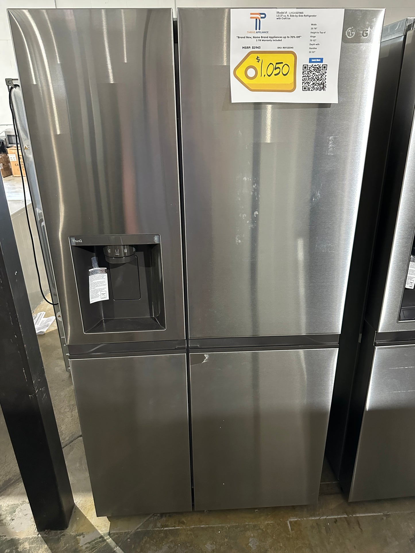 GORGEOUS NEW LG SIDE-BY-SIDE FRIDGE MODEL:LHSXS2706S REF12254S