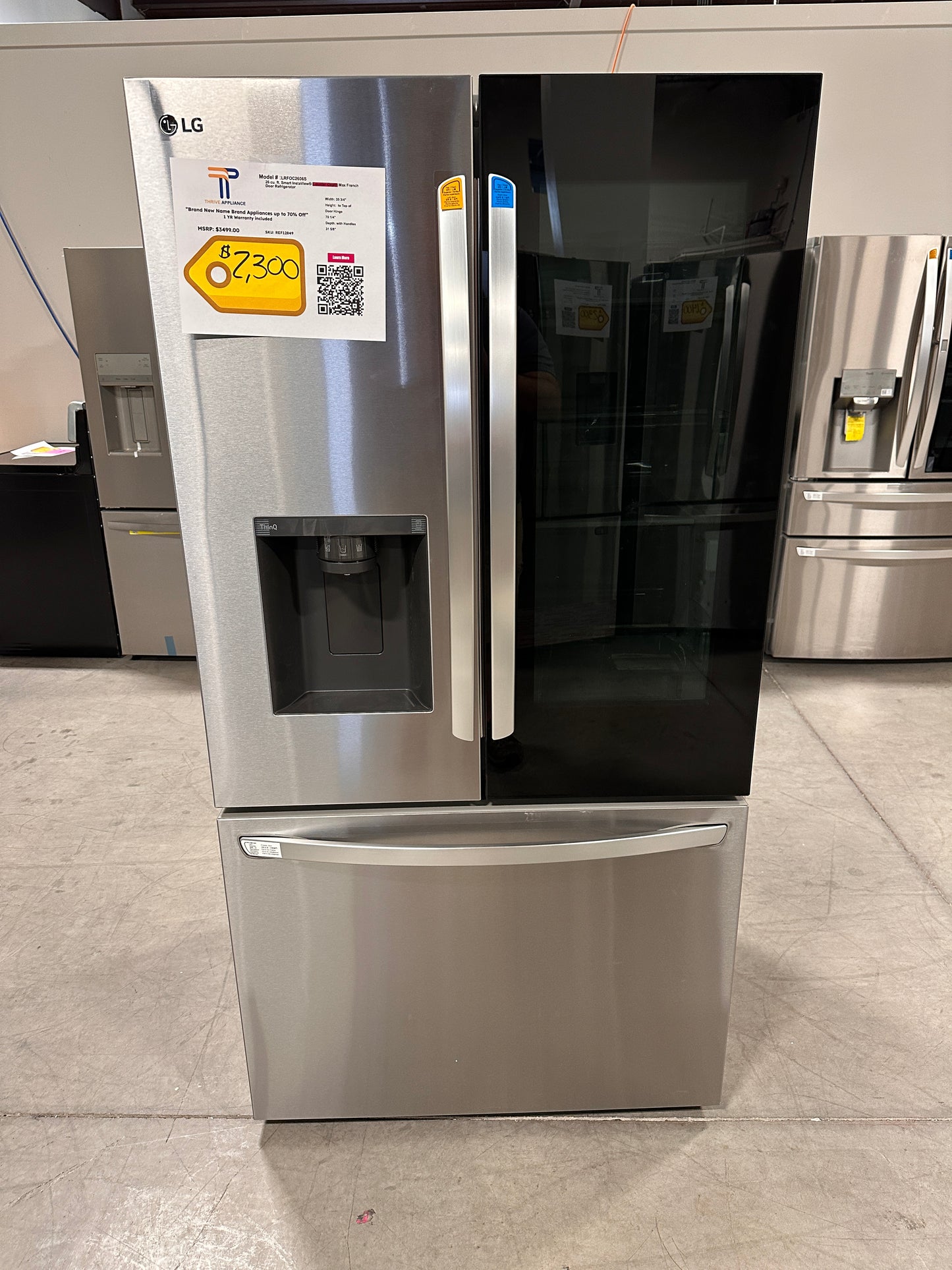 COUNTER DEPTH FRENCH DOOR LG REFRIGERATOR - REF12849 LRFOC2606S