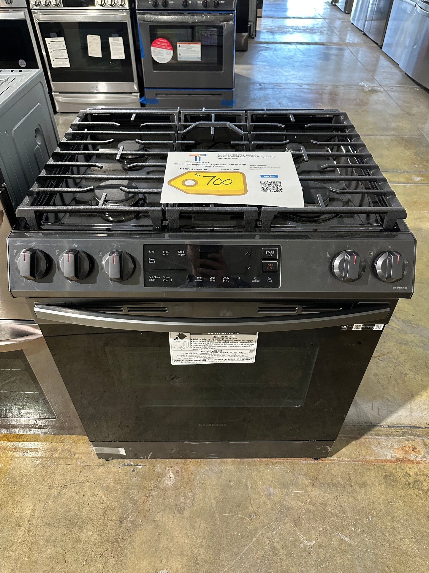 GREAT NEW SAMSUNG FRONT CONTROL GAS RANGE MODEL:NX60T8111SG/AA RAG11506S