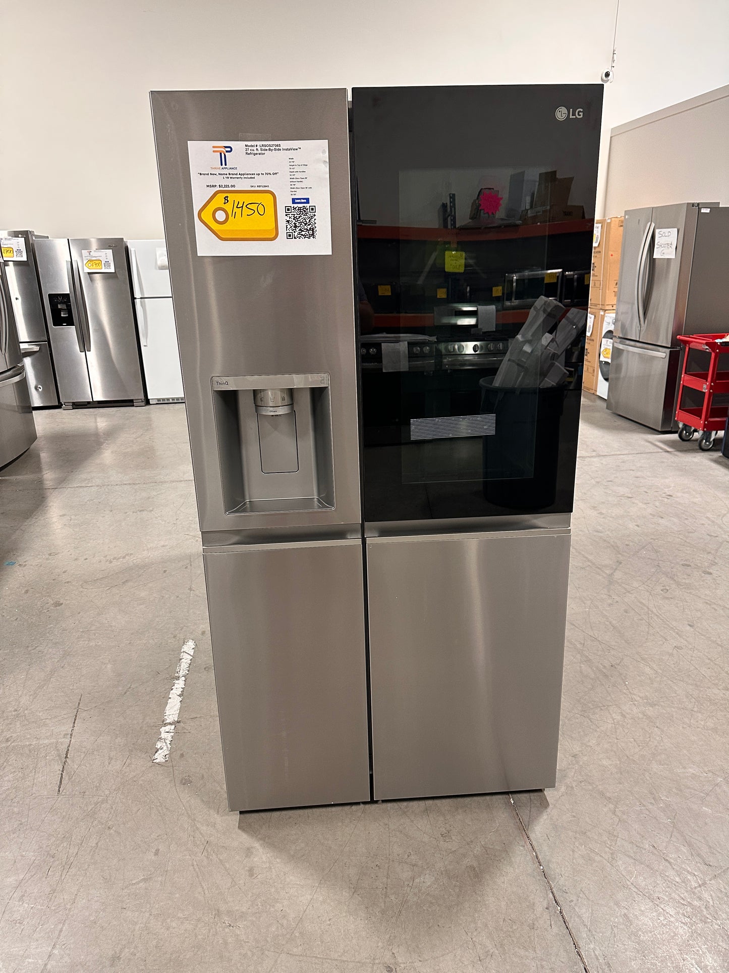 27 CU FT SMART SIDE-BY-SIDE REFRIGERATOR with CRAFT ICE - REF12845 LRSOS2706S