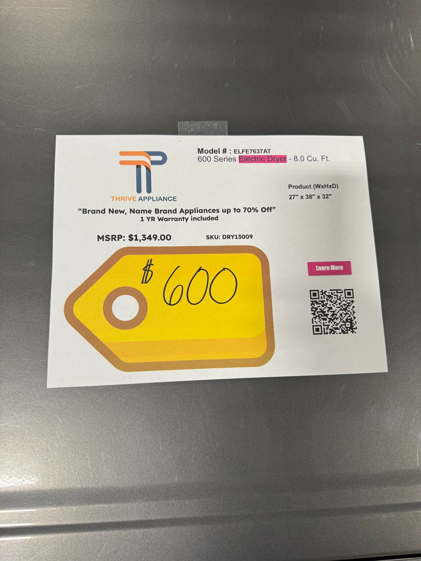 Electrolux 8 cu. ft. vented Front Load Stackable Electric Dryer in Titanium with LuxCare Dry and Perfect Steam