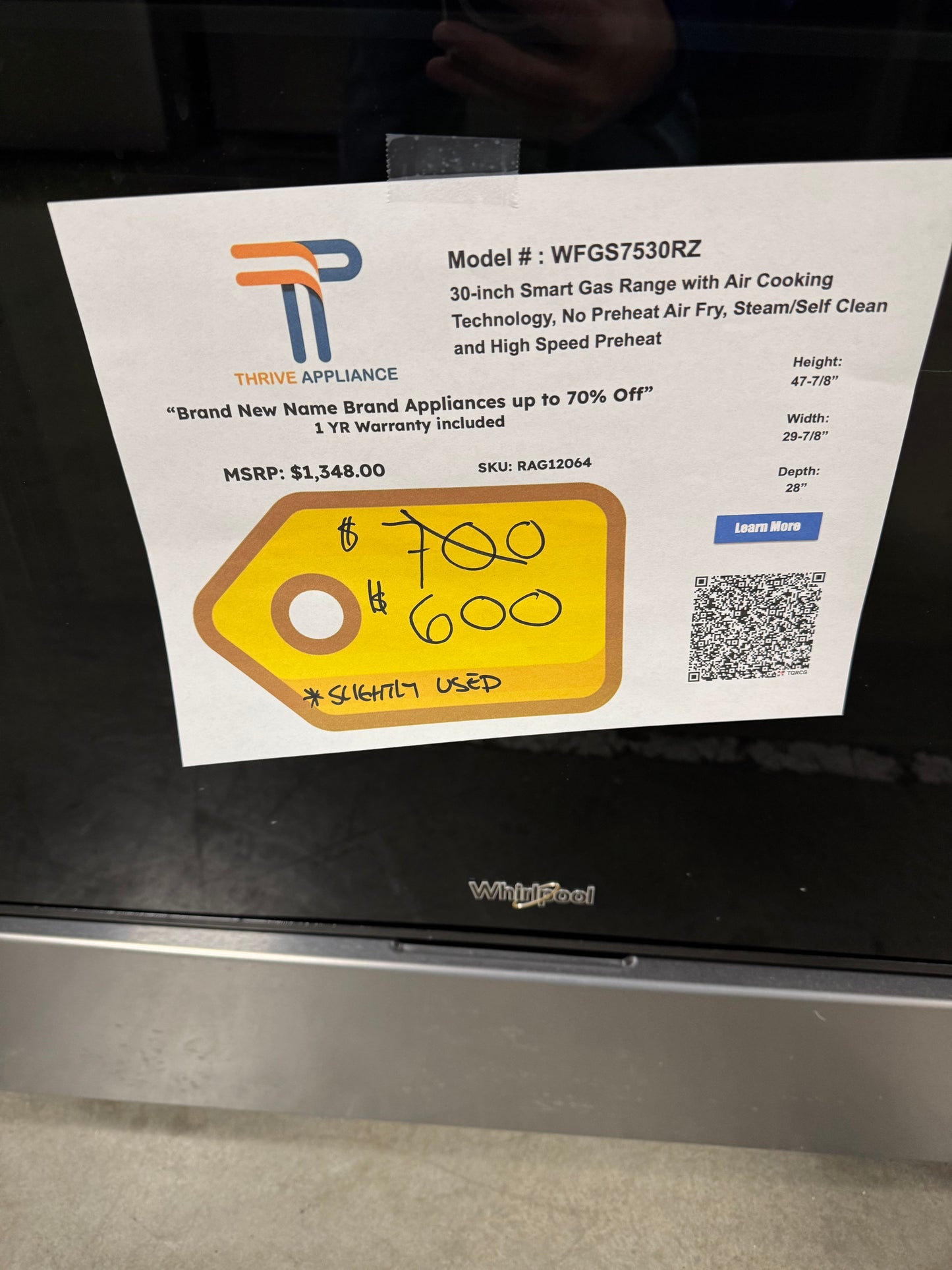 Whirlpool High Speed Preheat 30-in 5 burners 5-cu ft Air Fry Convection Oven Freestanding Natural Gas Range ( Stainless Steel )