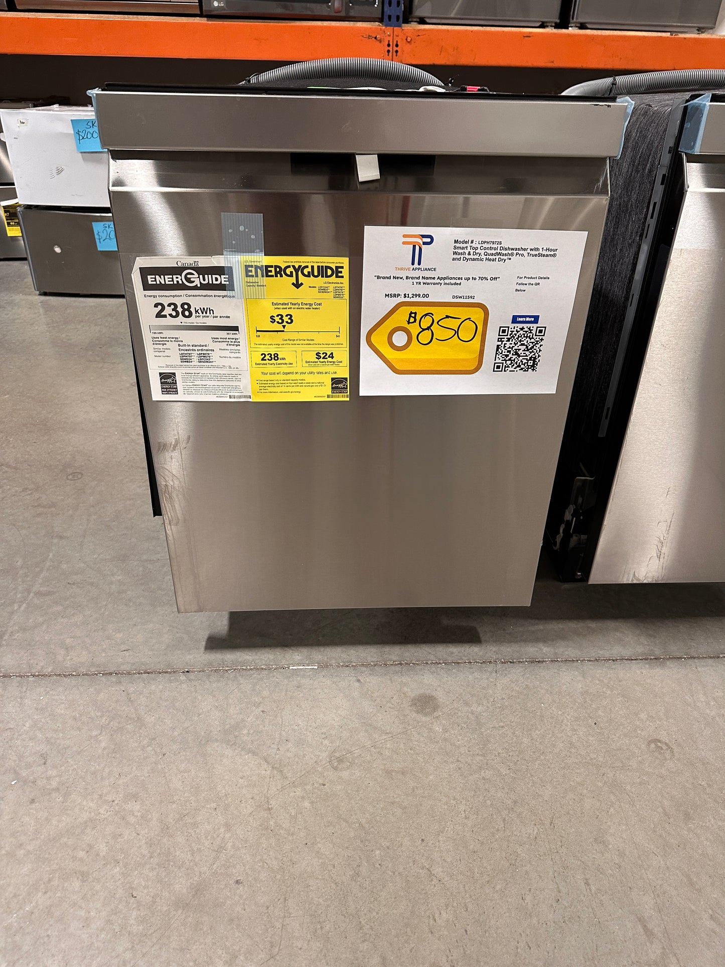 Model: LDPH7972S TOP CONTROL SMART DISHWASHER DSW11592