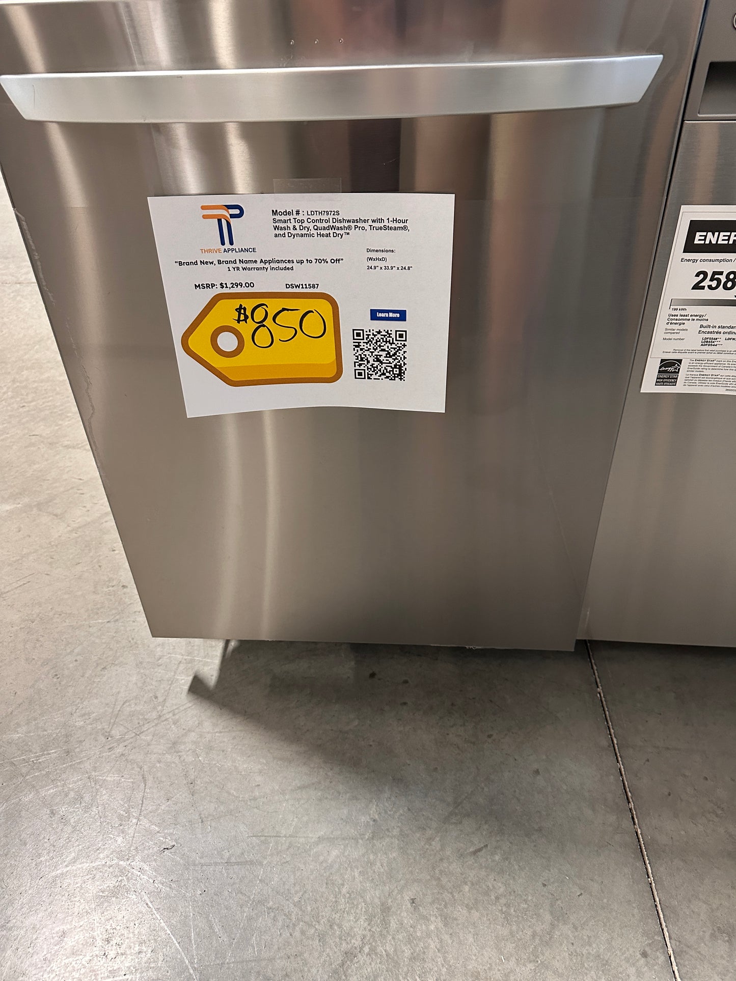 Dishwasher with 3rd Rack, QuadWash Pro and 42dba - Model:LDTH7972S DSW11587