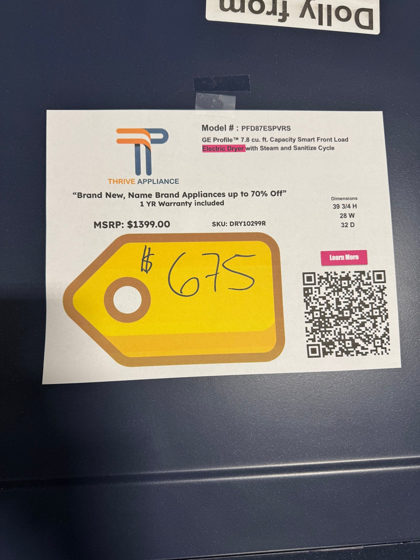 GE Profile Stackable Laundry Set (Electric Dryer)