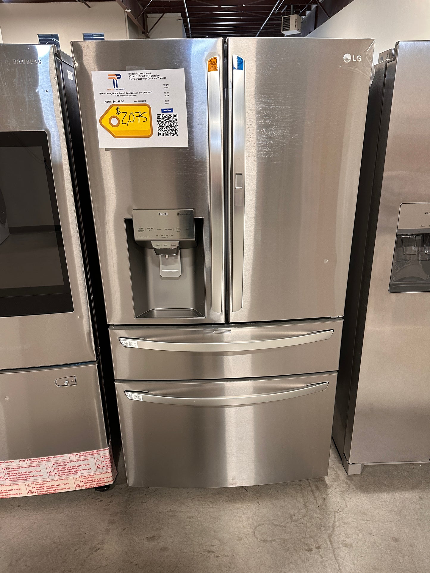 GREAT NEW LG DOOR-IN-DOOR REFRIGERATOR - REF12843 LRMDS3006S