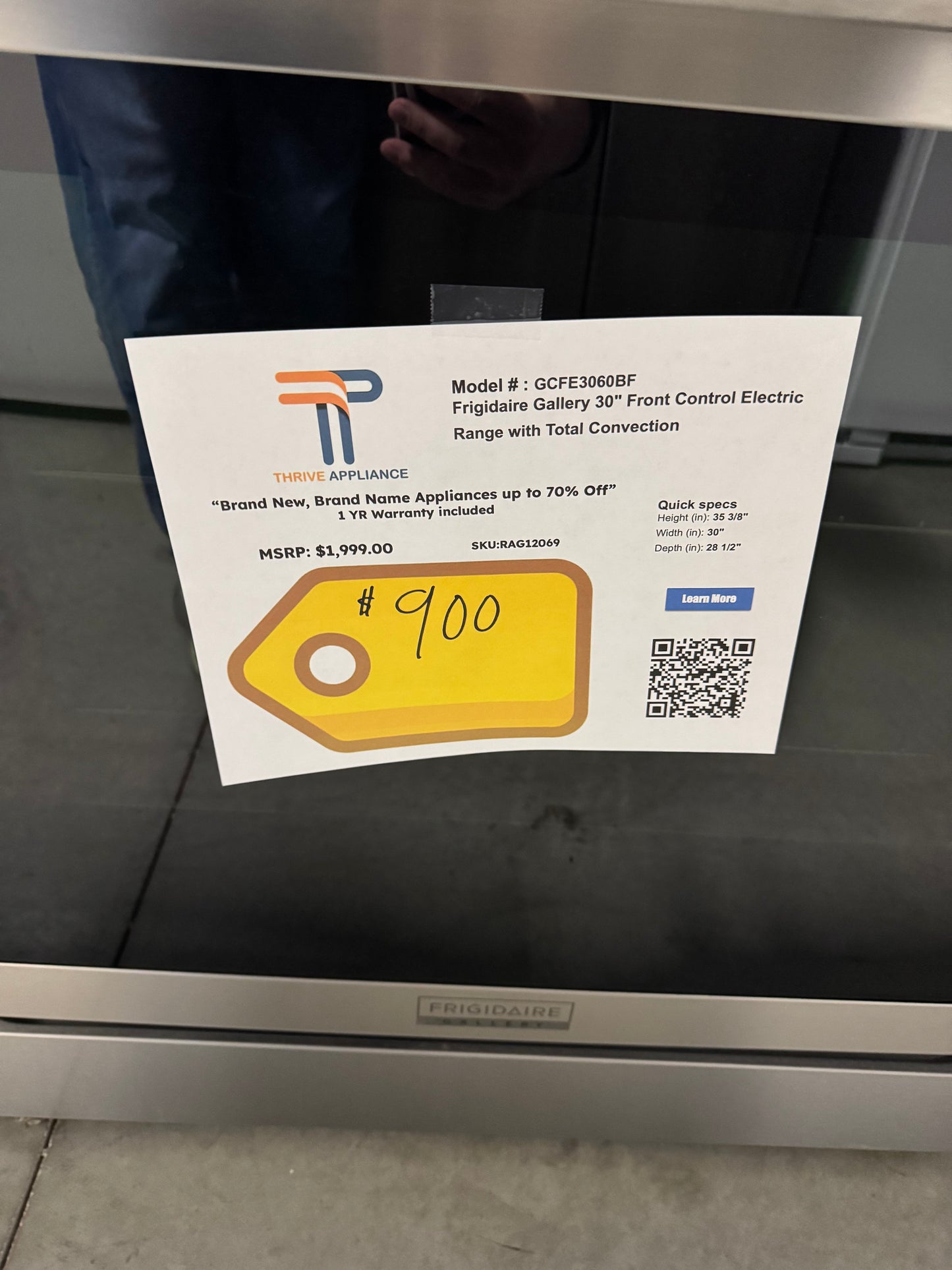 Frigidaire Gallery 30 in. 6.2 cu.ft. 5 Burner Element Slide-In Electric Range w/ Total Convection & Air Fry, SmudgeProof Stainless MODEL: GCFE3060BF SKU: RAG12069