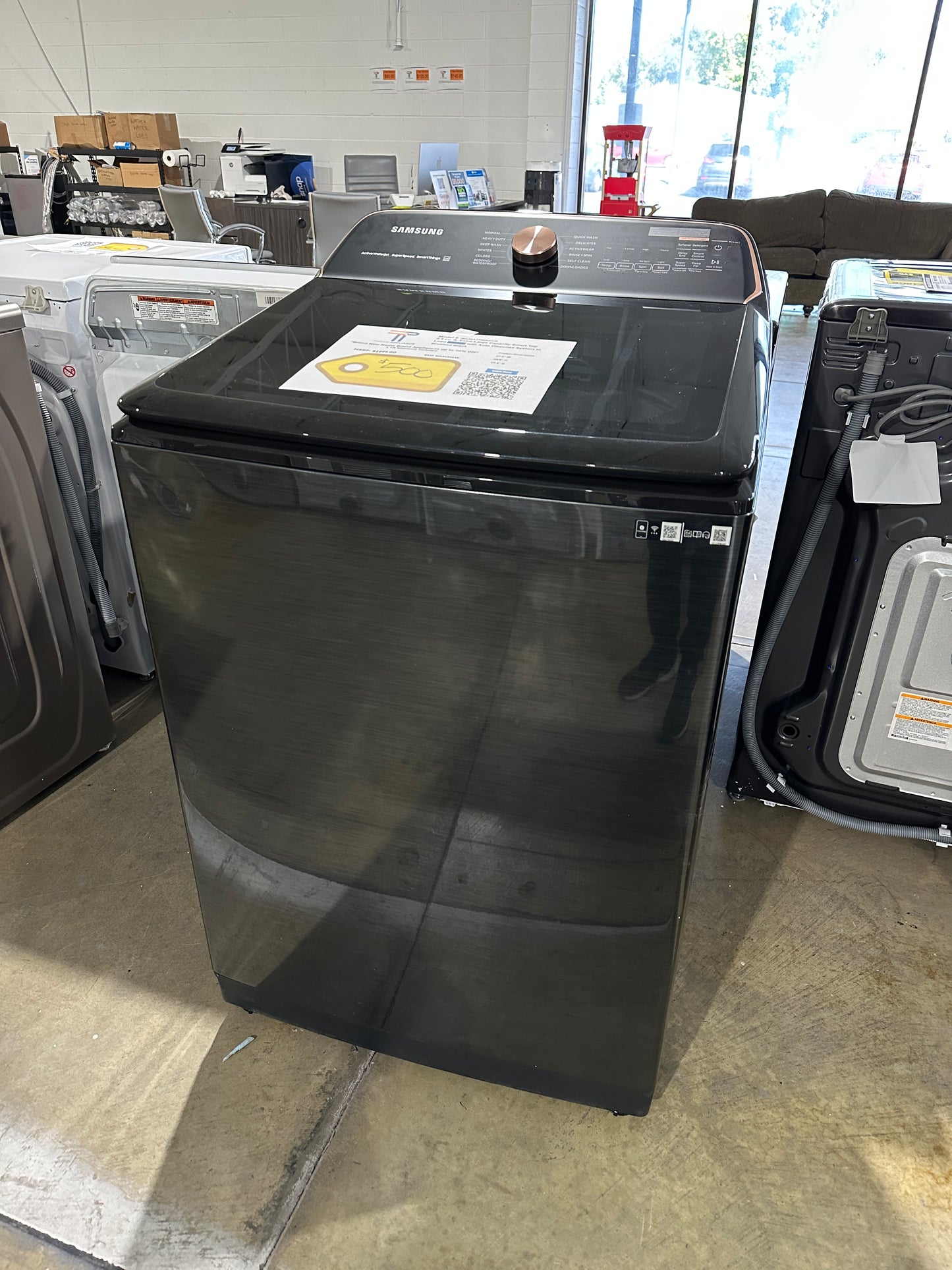 LARGE CAPACITY SMART TOP LOAD SAMSUNG WASHER MODEL: WA55A7700AV/US WAS12011S