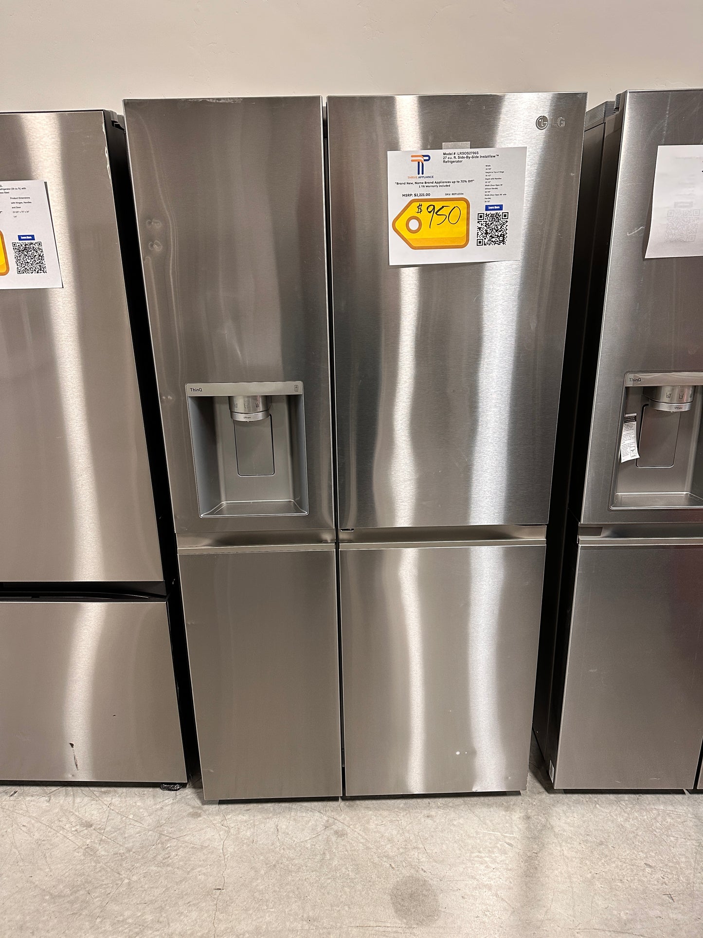 CRAFT ICE MAKING LG SIDE BY SIDE REFRIGERATOR - REF12334 LRSDS2706S