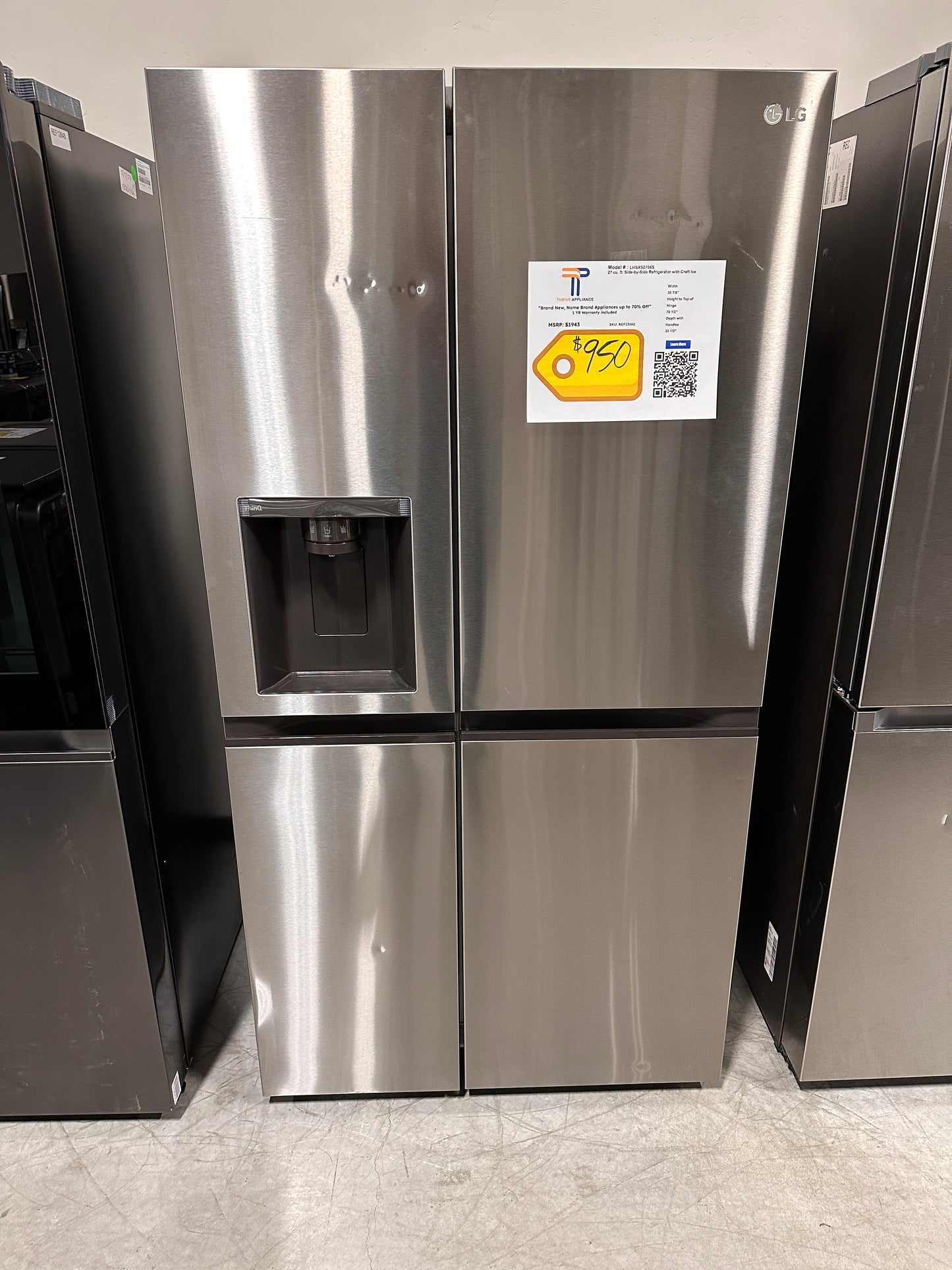 BRAND NEW LG SMART REFRIGERATOR - REF12662 LRSXS2706S