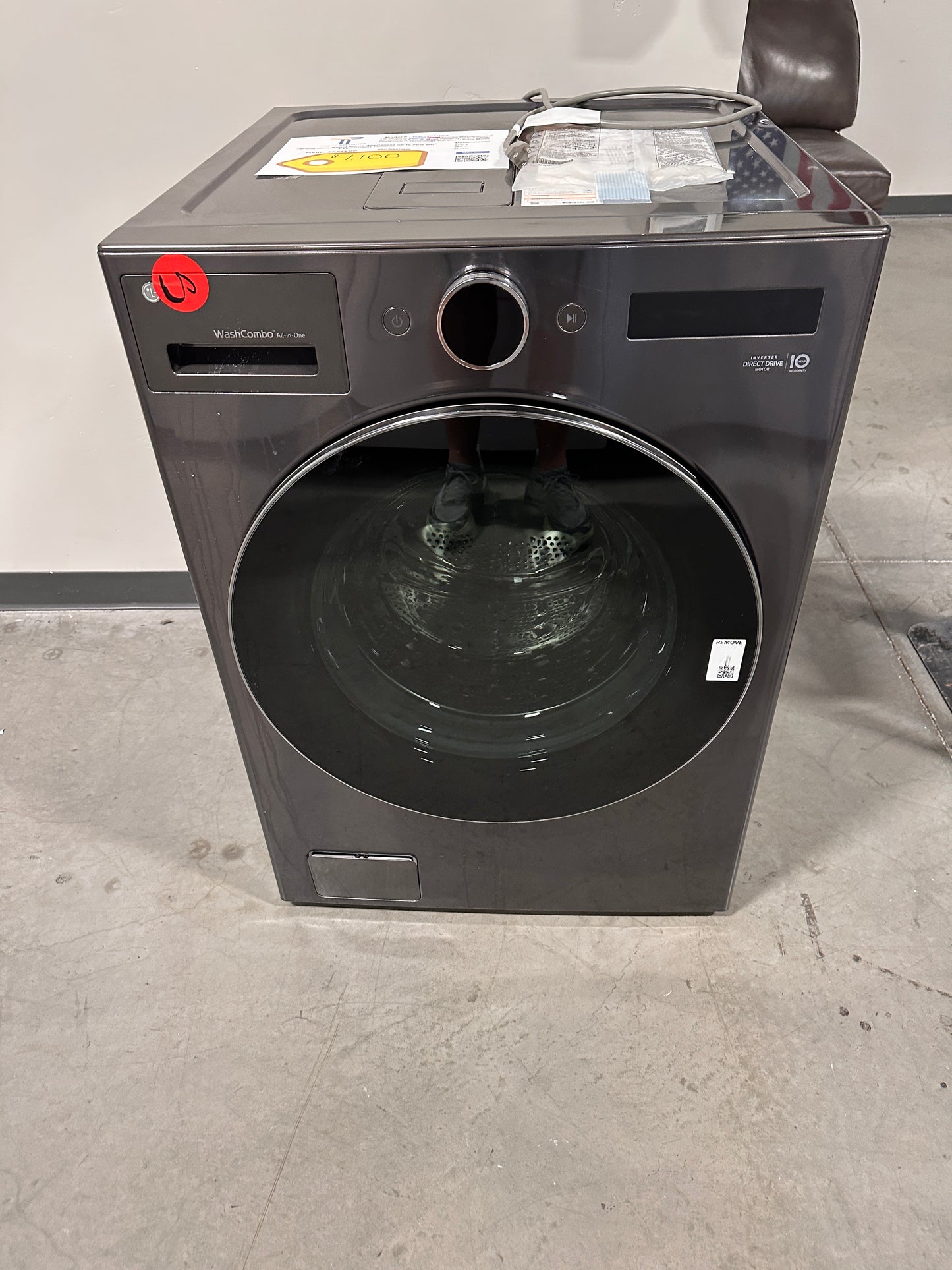 NEW! LG 5.0 Cu Ft WashCombo All-in-One Washer-Dryer Combo MODEL: WM6998HBA WAS13899