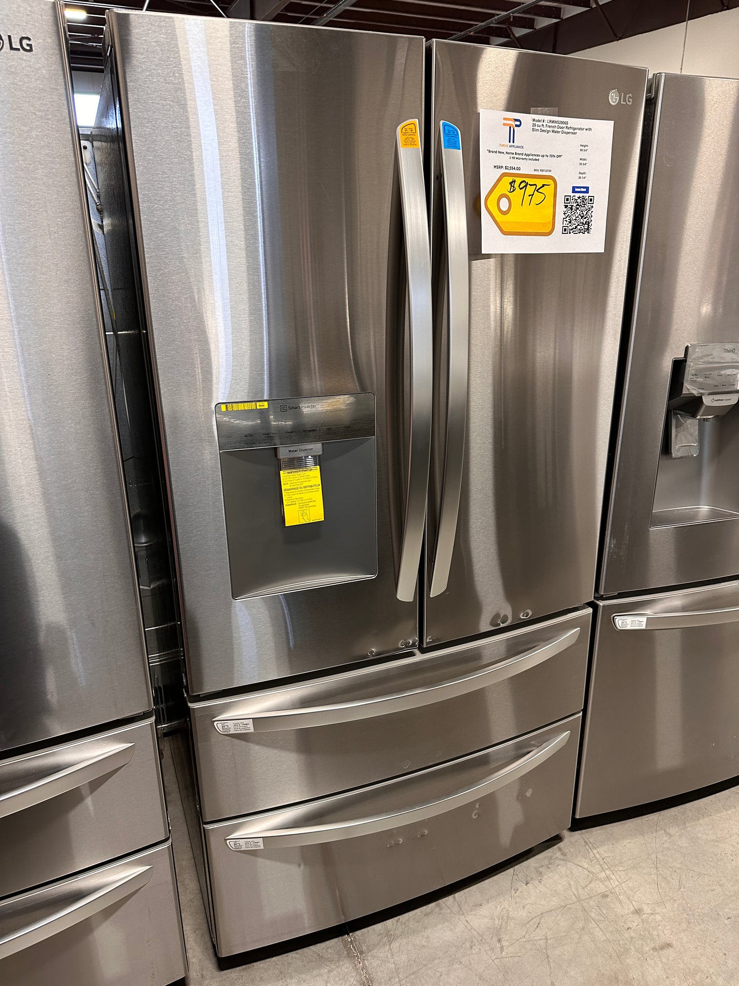 NEW LG 4-DOOR SMART REFRIGERATOR - REF12739 LRMWS2906S