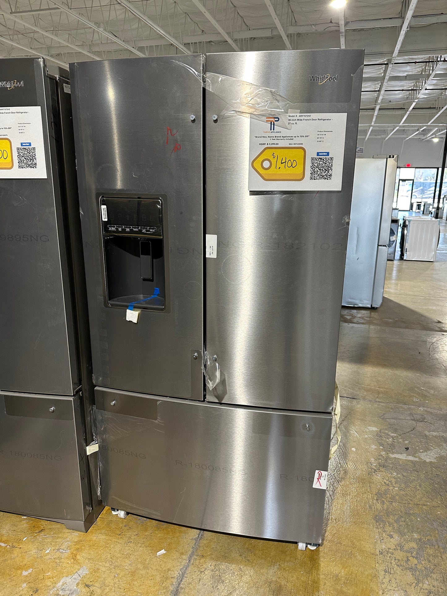 Whirlpool - 26.8 Cu. Ft. French Door Refrigerator - MODEL: WRF767SDHZ REF12308S