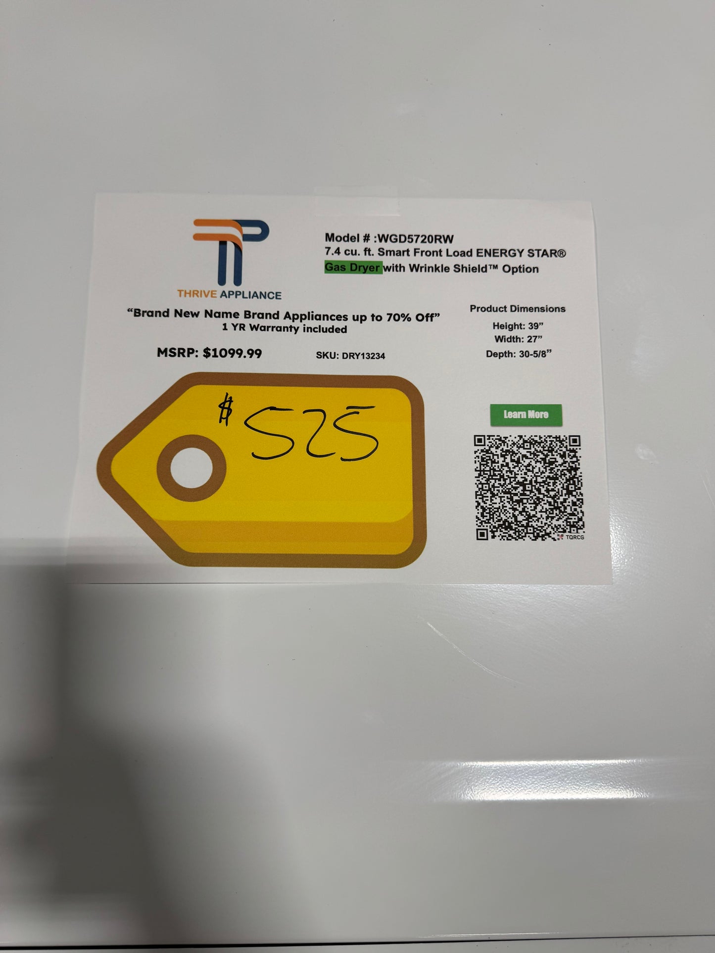 Whirlpool Stackable Laundry Set in White (Gas Dryer)