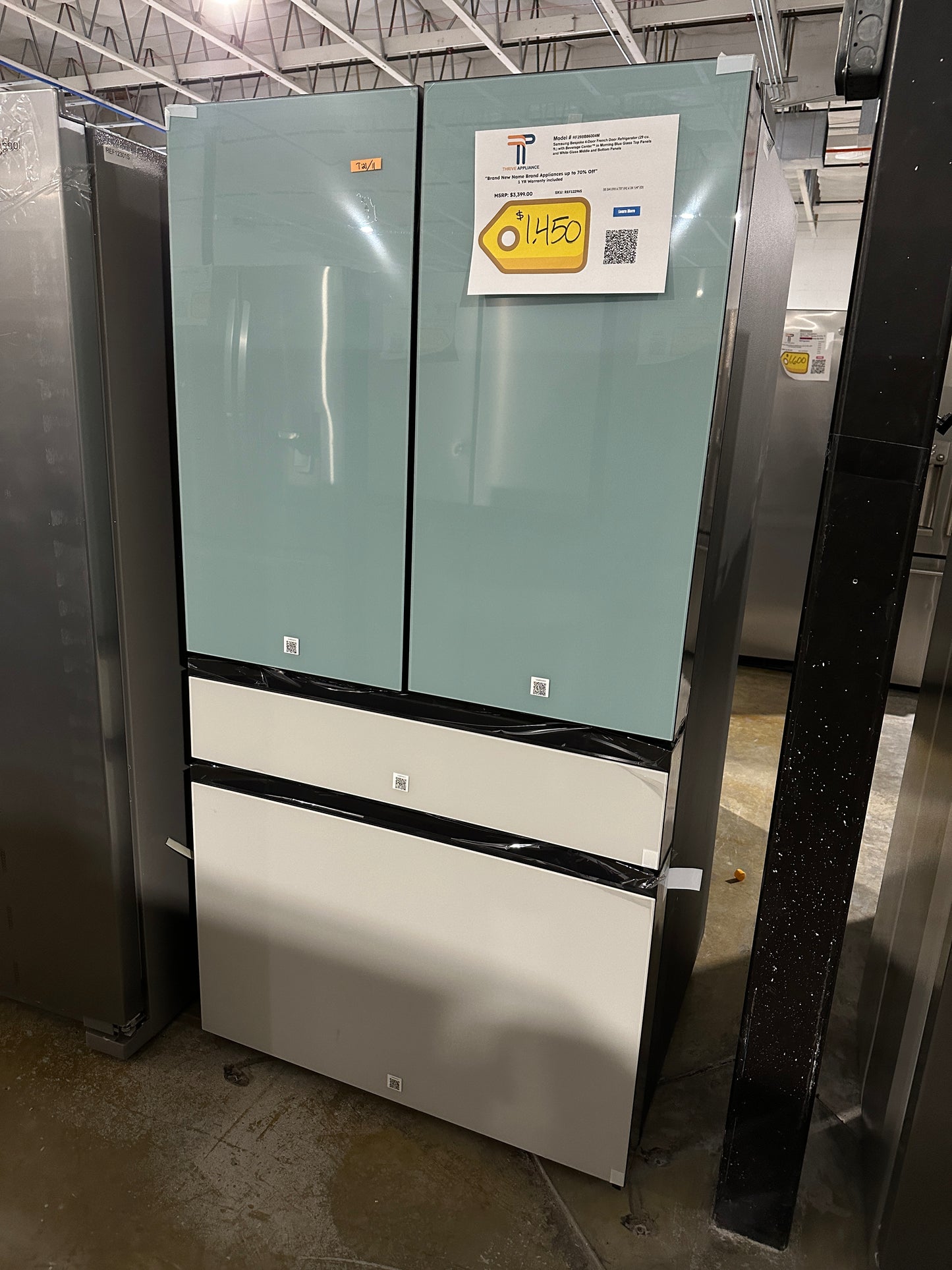 NEW BESPOKE 4-DOOR FRENCH DOOR SMART REFRIGERATOR MODEL: RF29BB86004M REF12296S