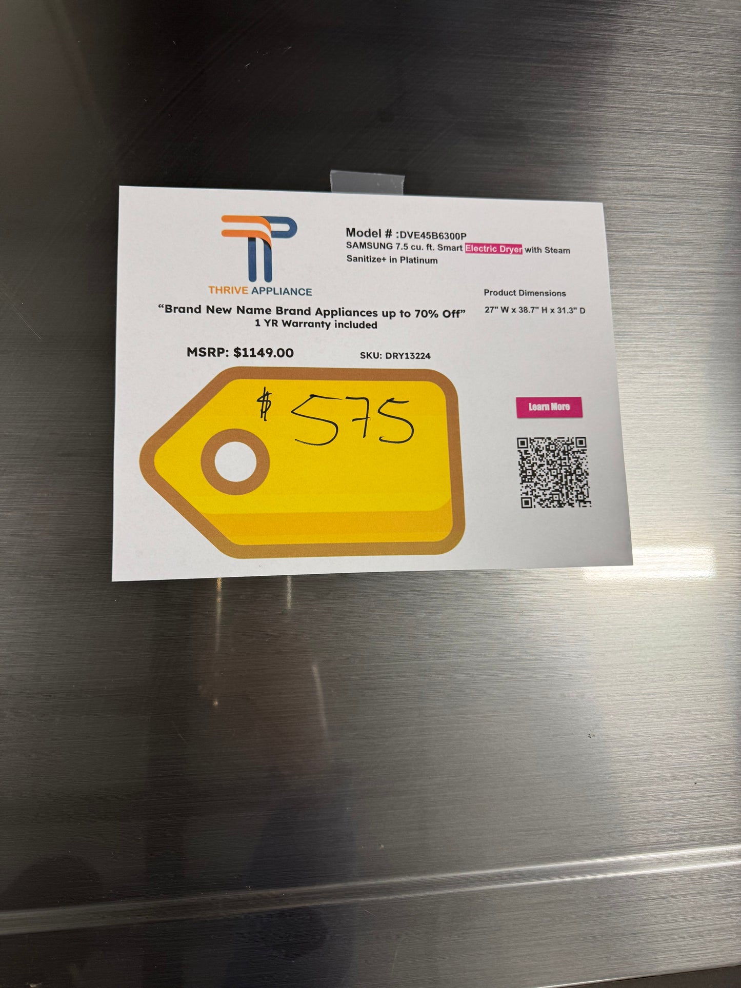 Samsung Stackable Laundry Set in Platinum (Electric Dryer)