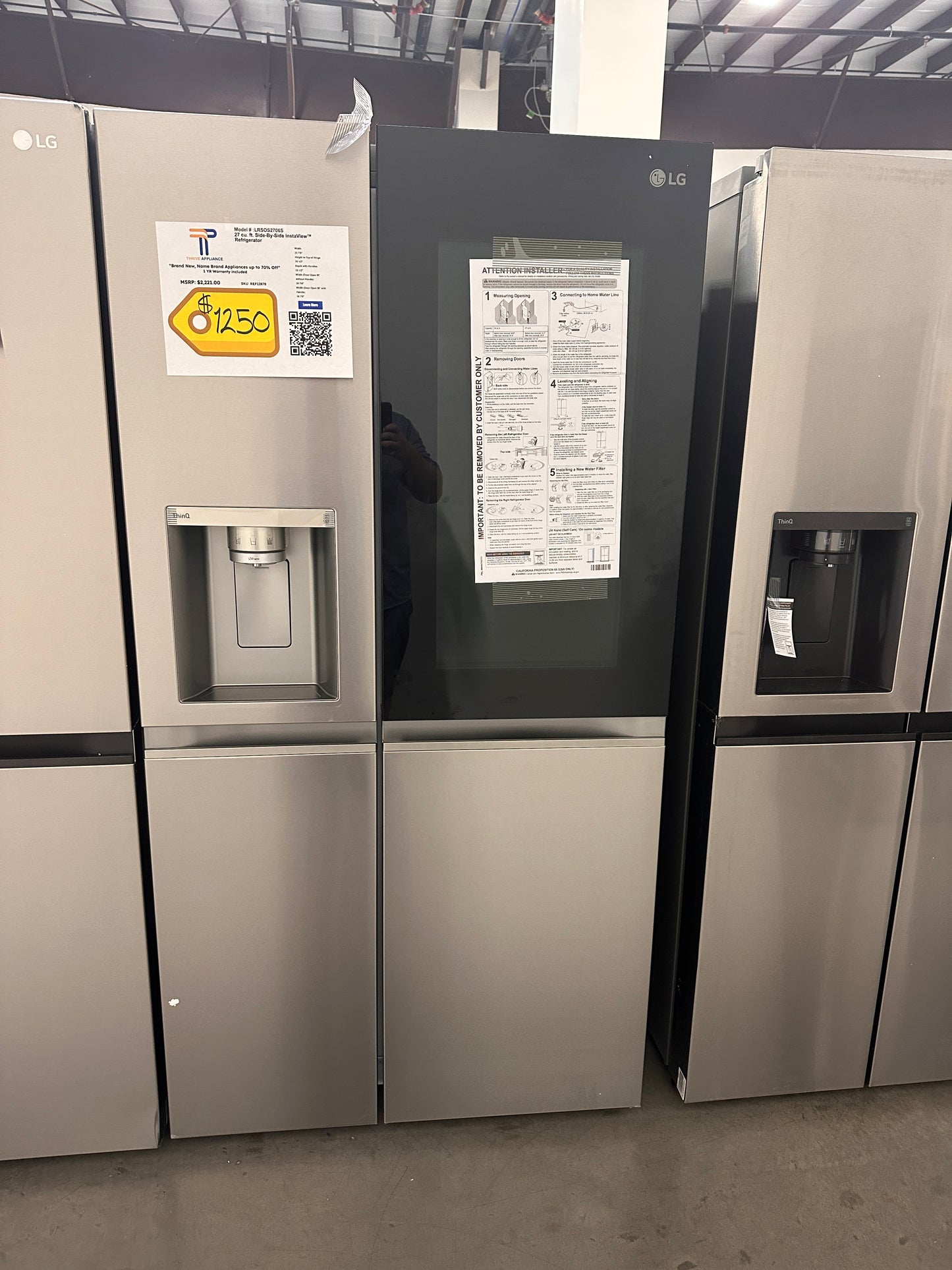 GREAT NEW LG SIDE BY SIDE REFRIGERATOR Model:LRSOS2706S REF12878