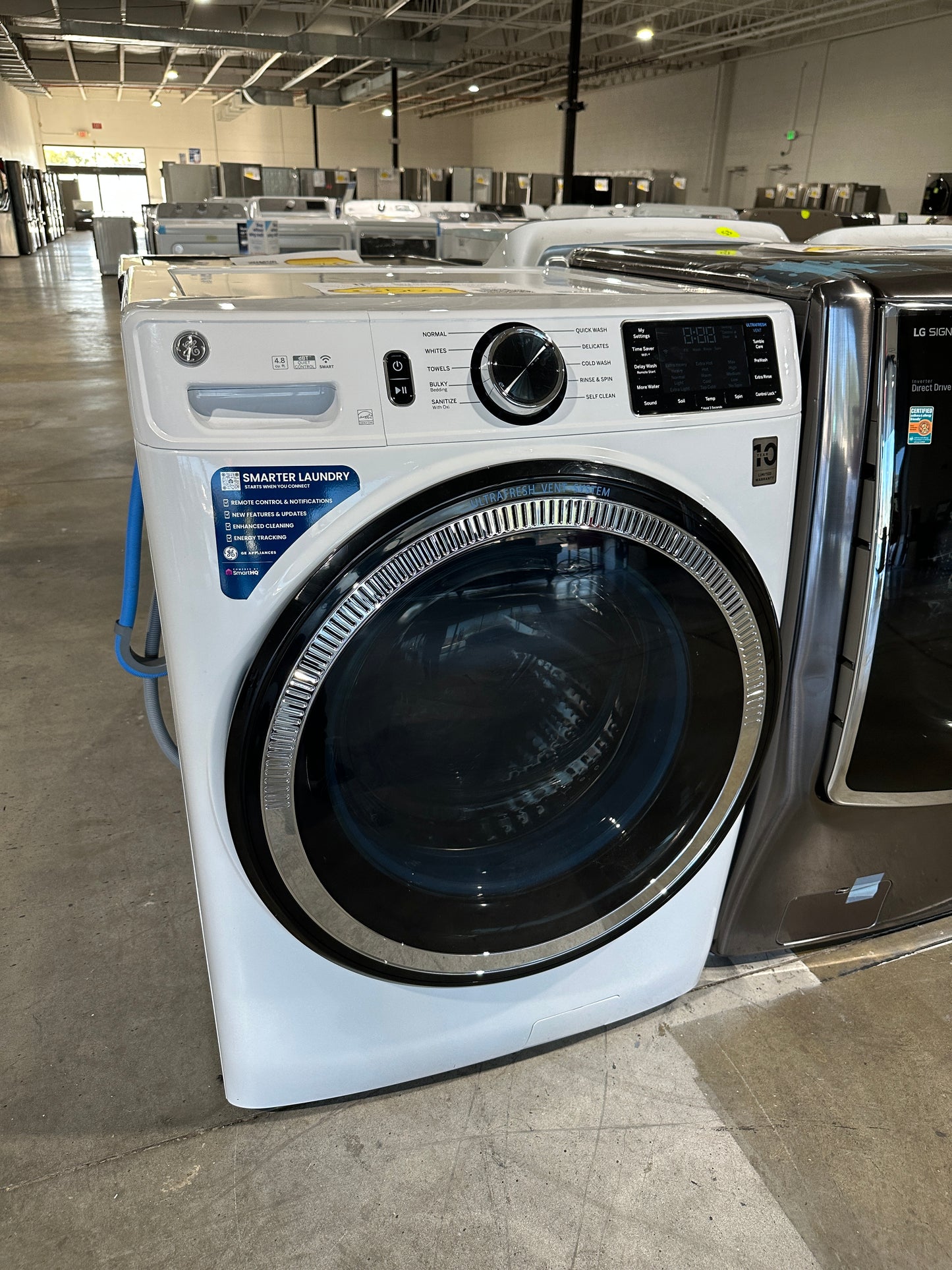 GORGEOUS STACKABLE SMART GE FRONT LOAD WASHER MODEL: GFW550SSNWW WAS11926S